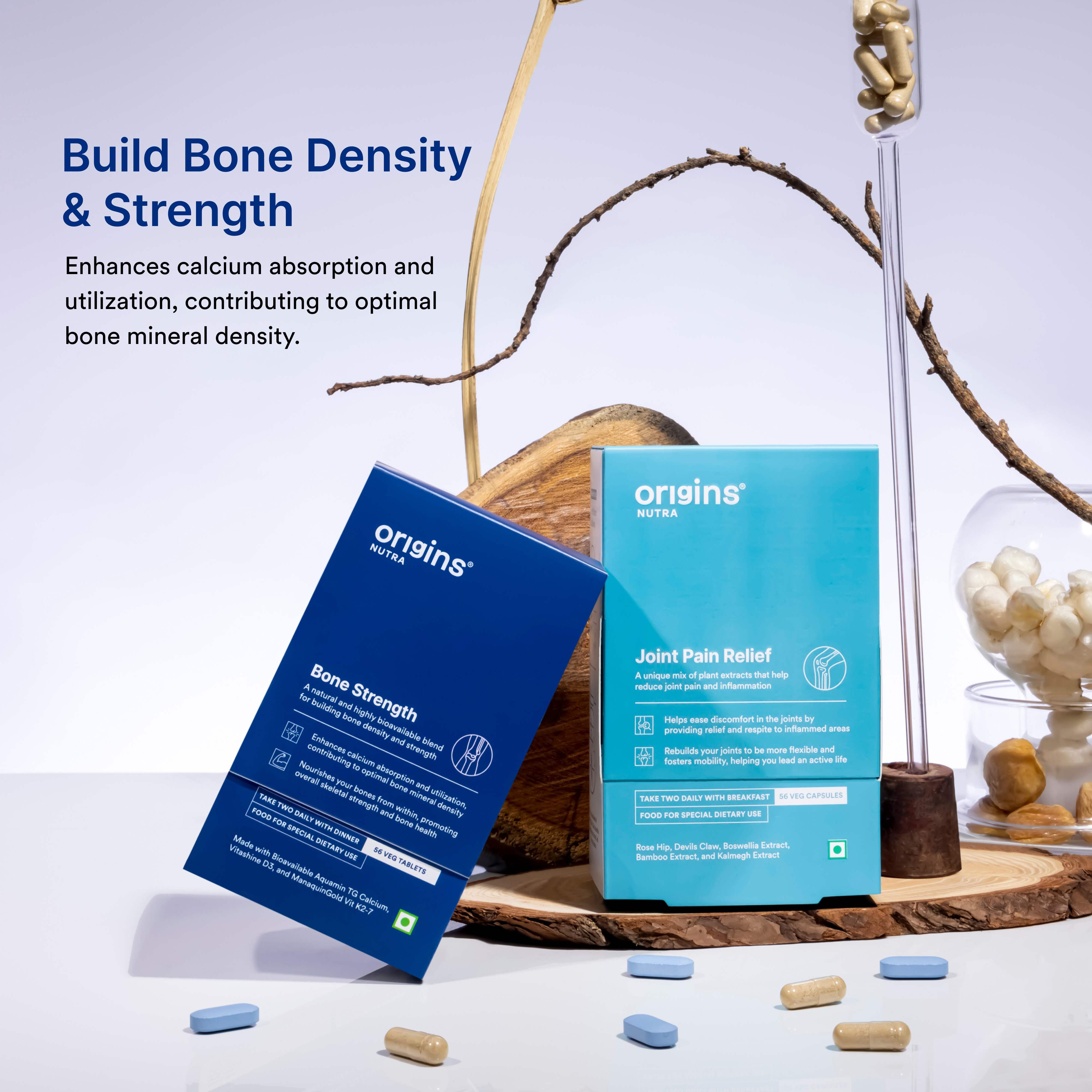 Origins Nutra | Bone Strength | For Men & Women | 56 Veg Tab