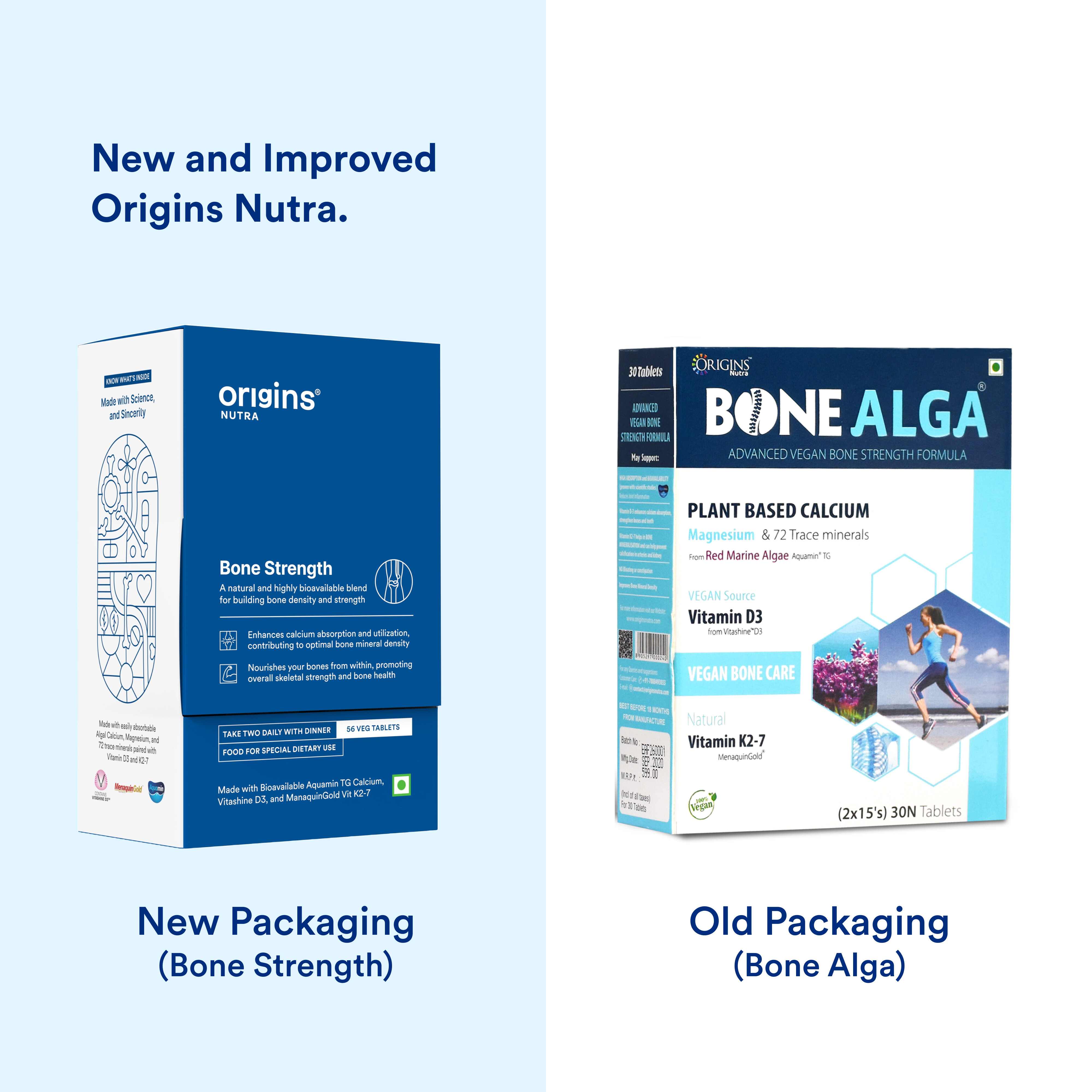 Origins Nutra | Bone Strength | For Men & Women | 56 Veg Tab