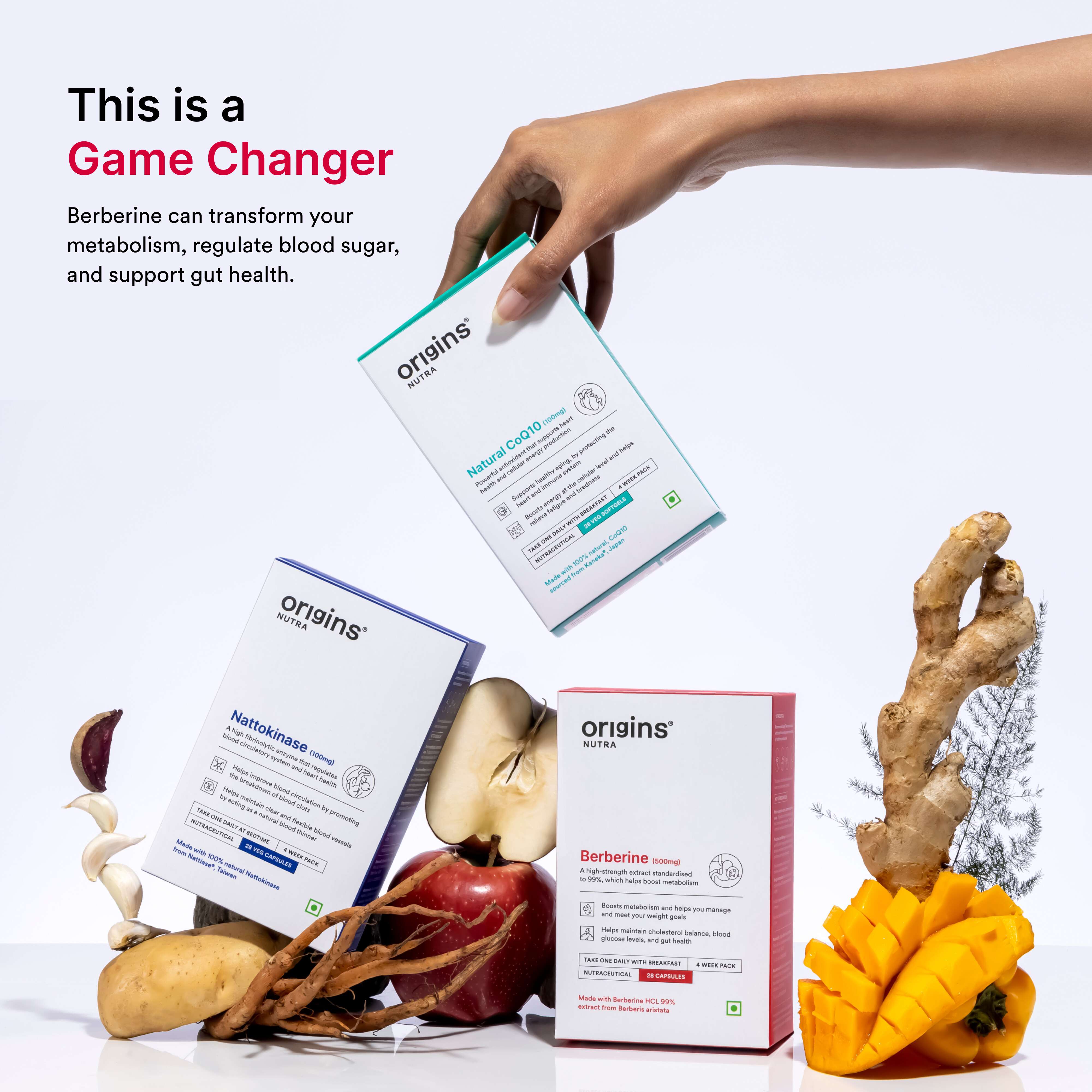 Origins Nutra | Berberine |For Men & Women | 28 Veg Capsules