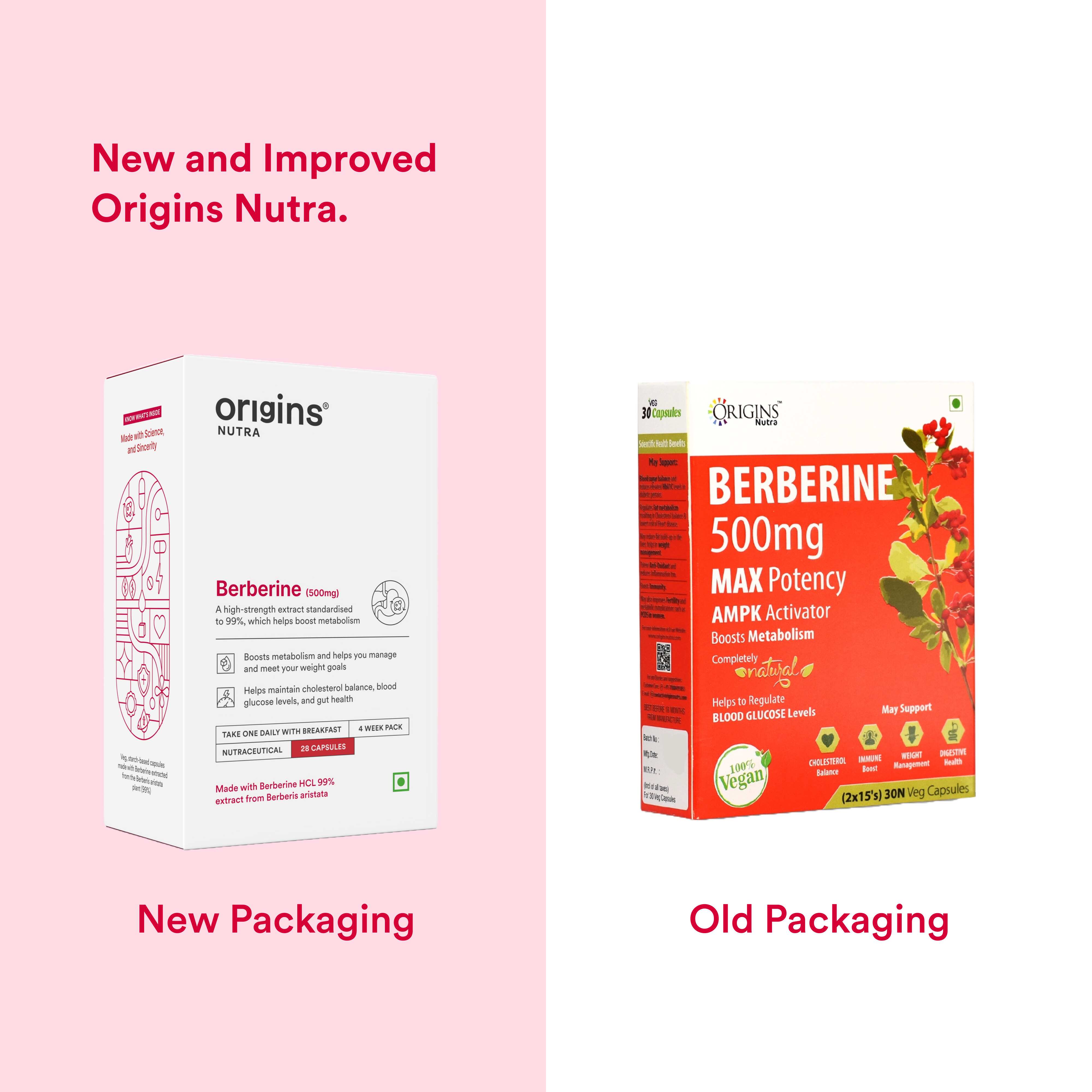 Origins Nutra | Berberine |For Men & Women | 28 Veg Capsules