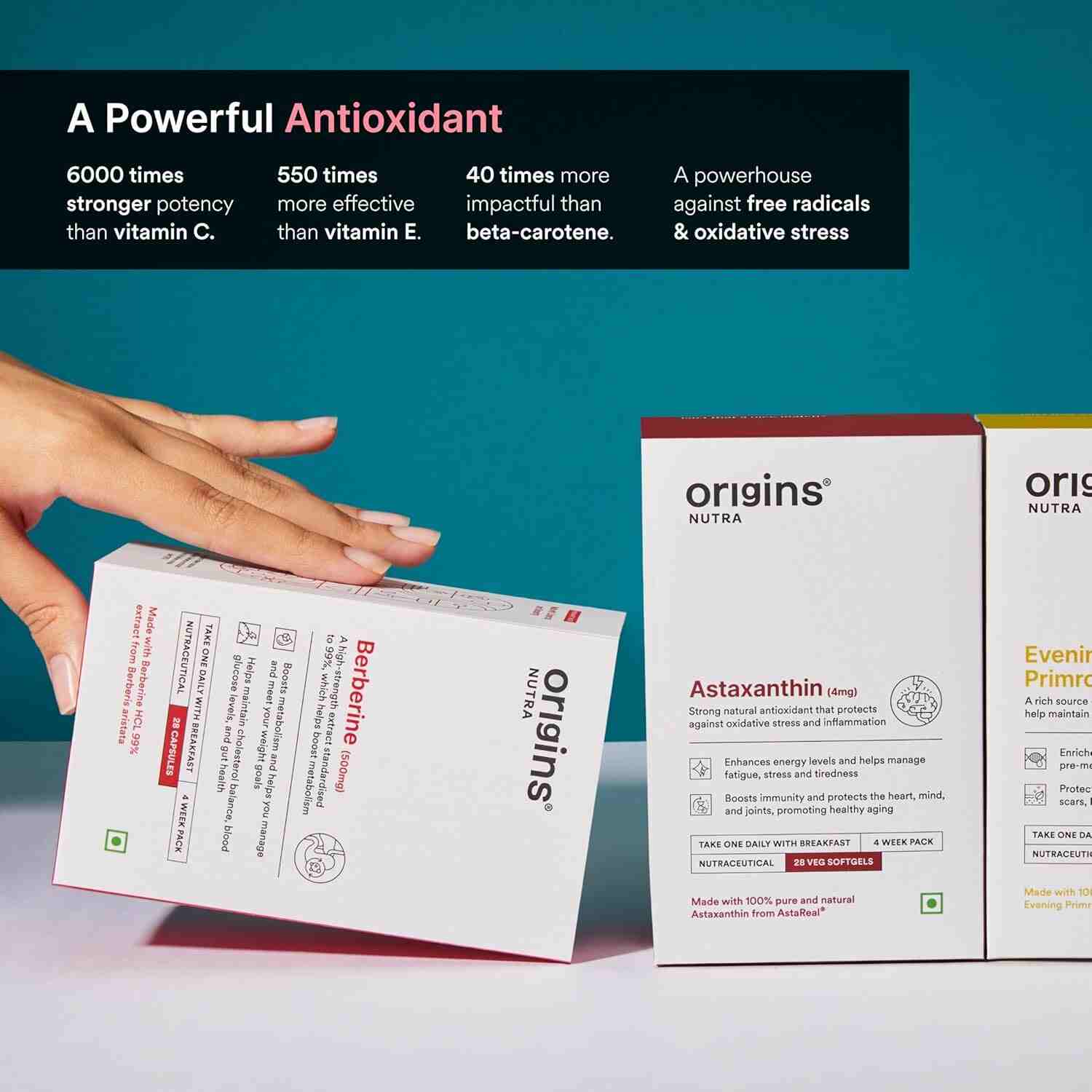 Origins Nutra | Astaxanthin | For Men & Women| 28 Veg Softgel