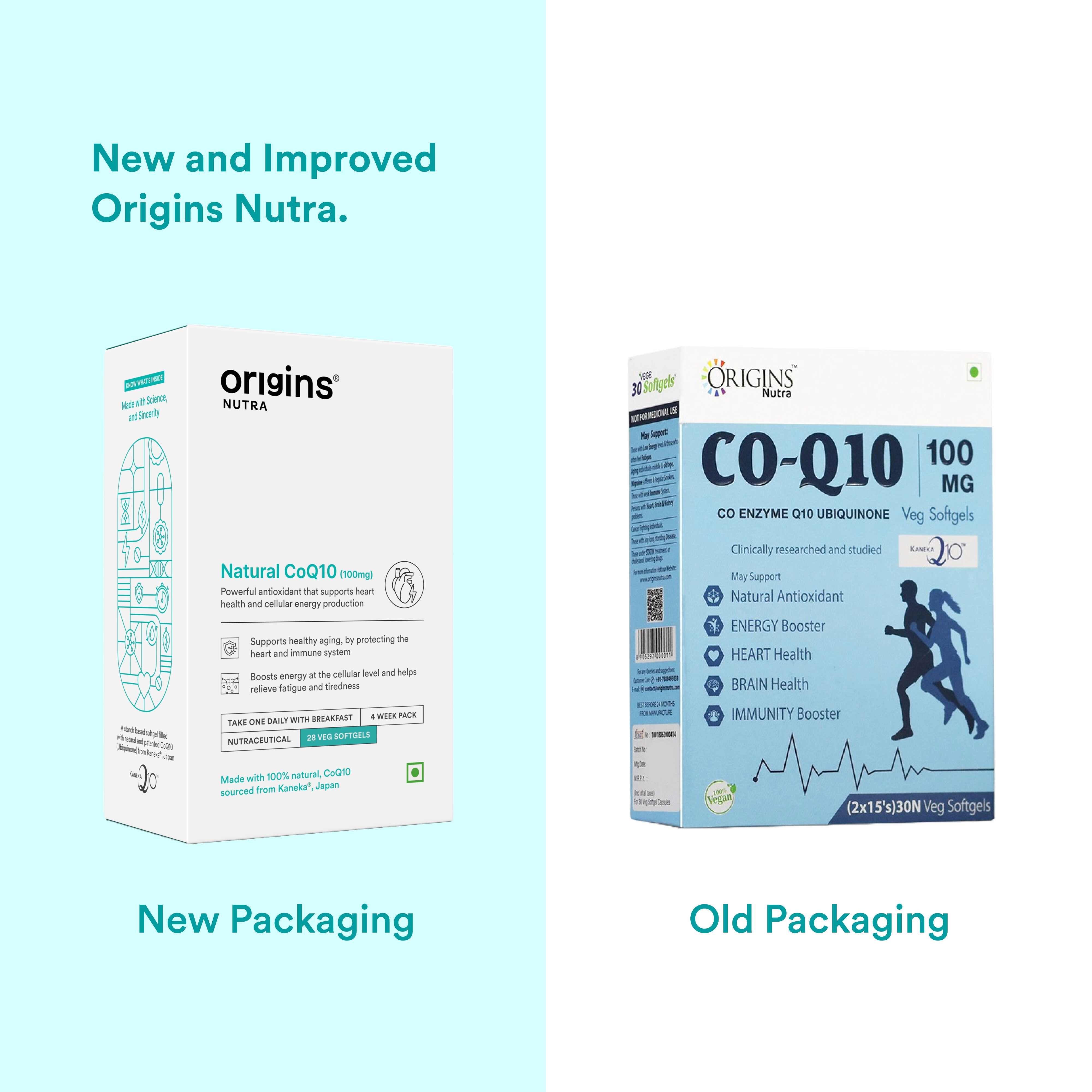 Origins Nutra | Natural’s CoQ-10 (100mg) |For Men & Women | 28 Veg Soft Gels