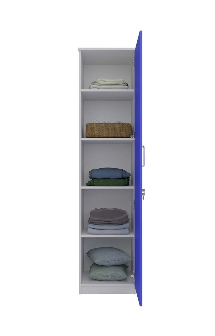 neudot Adona Engineered Wood Single Door Wardrobe - Blue