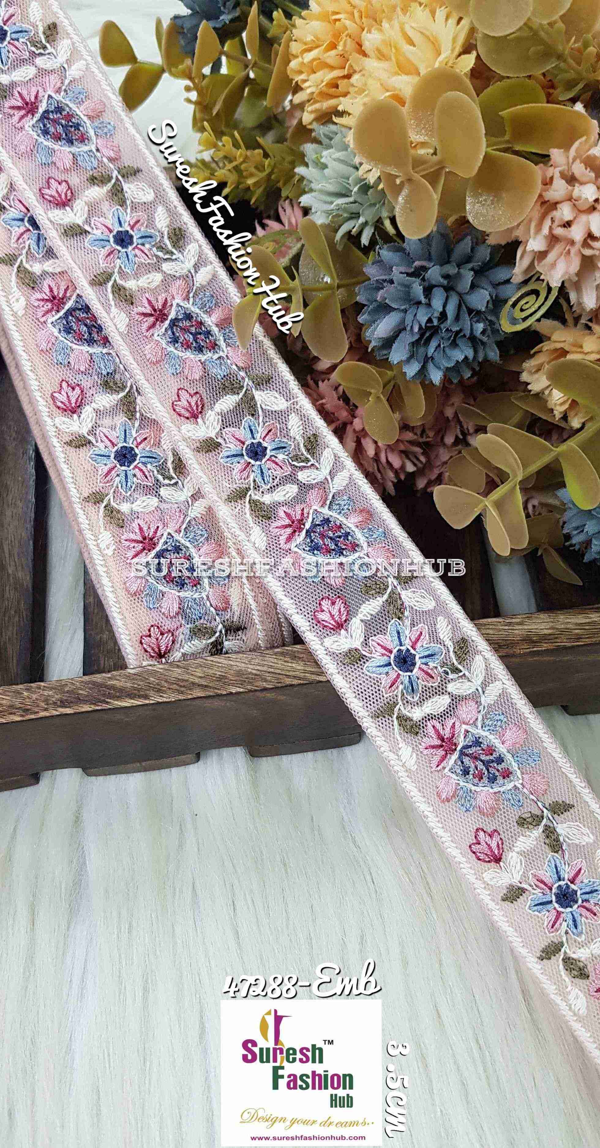 Embroidered Floral Lace Trim