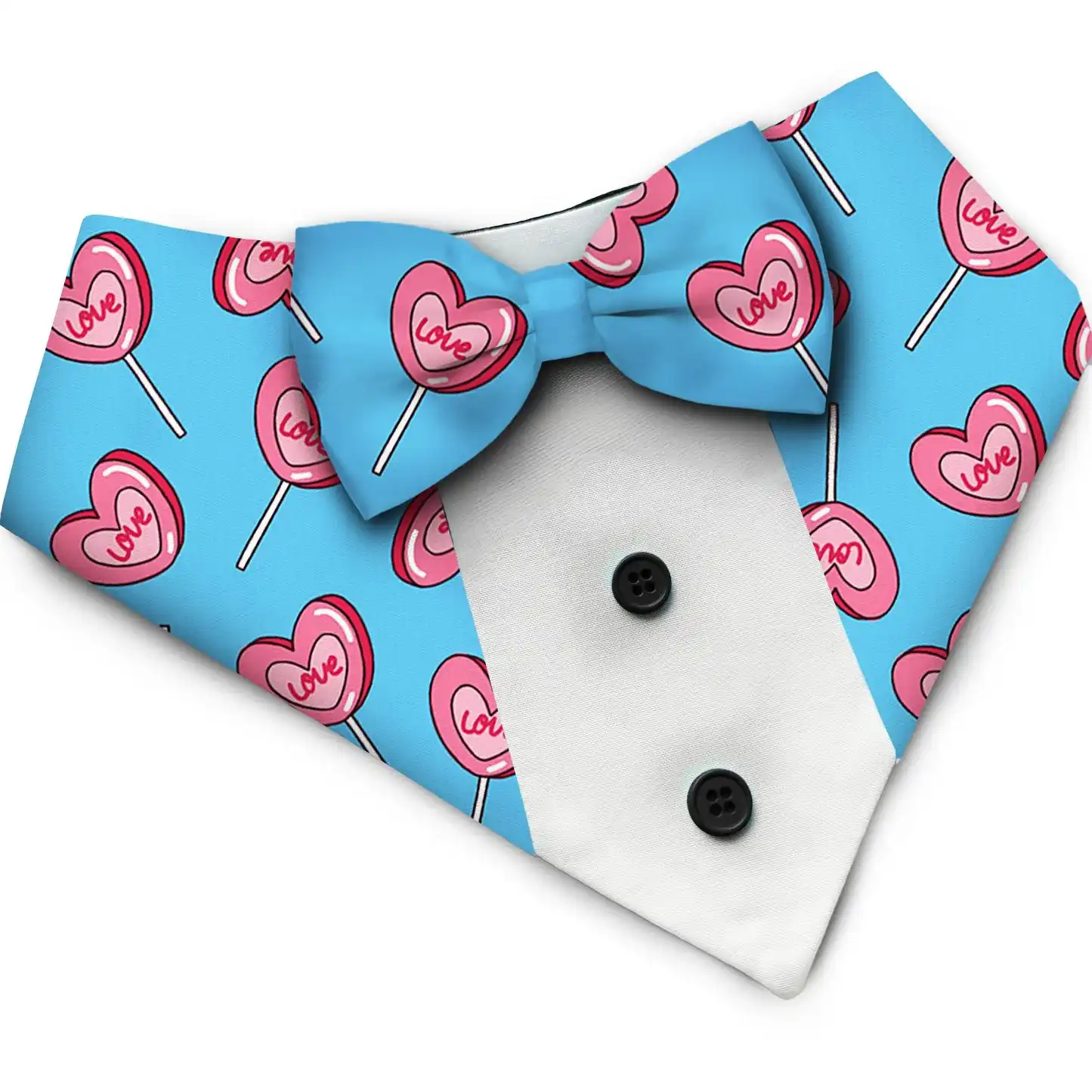 PawsIndia Valentines Edition Heart Candy Printed Tuxedo for Pets