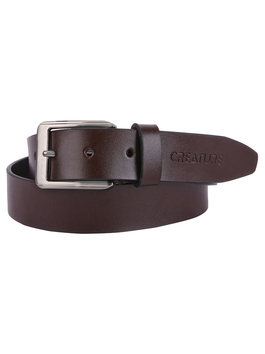 CREATURE | Creature Plain Solid Formal/Casual Brown Genuine Leather Belts For Men 2
