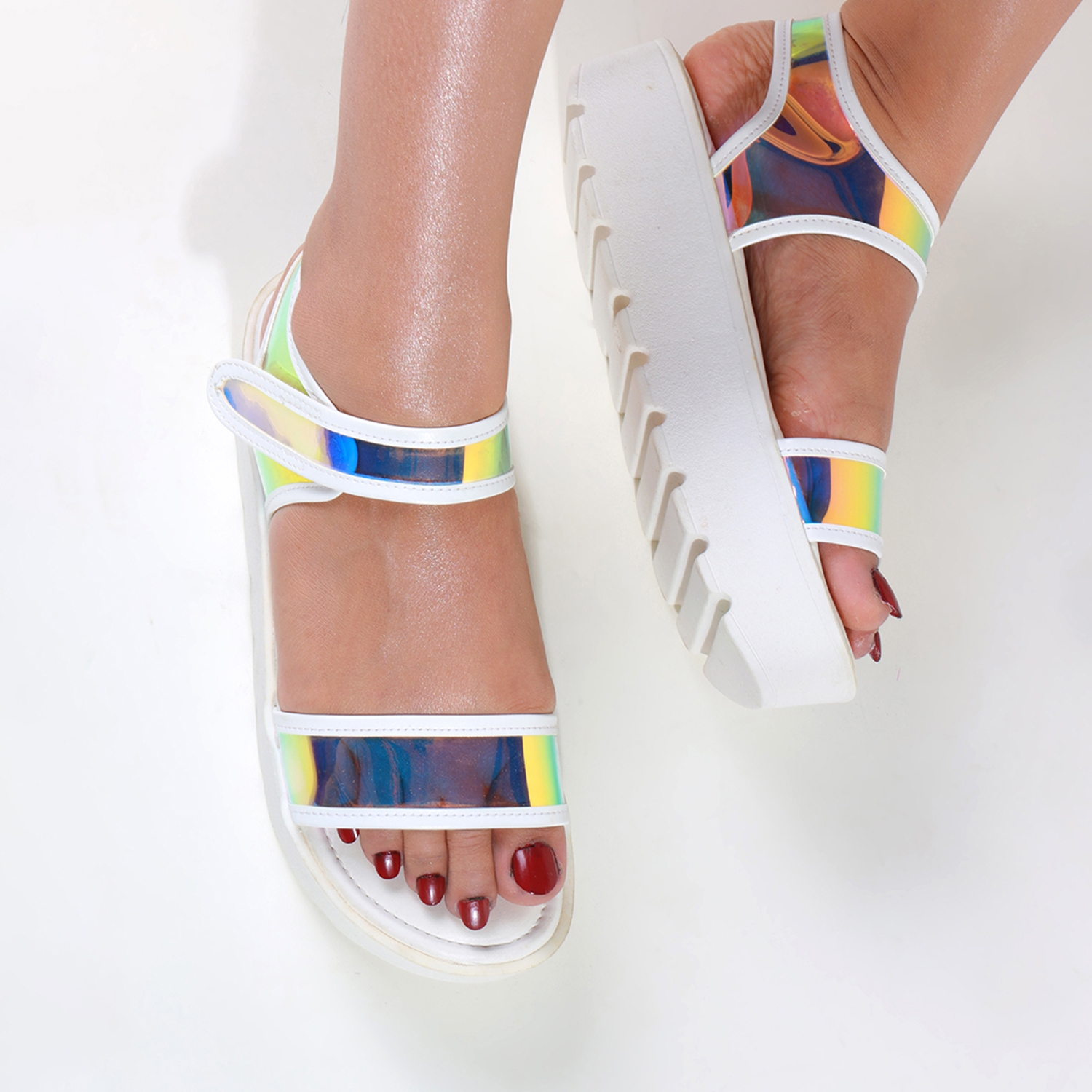 CATWALK | Iridescent Flatform Sandals