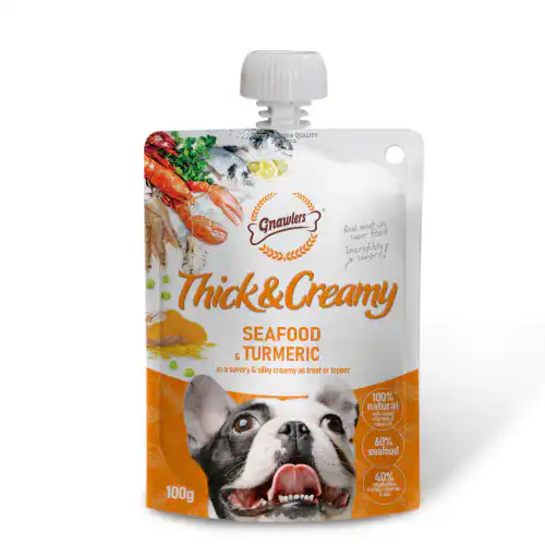 Gnawlers Thick & Creamy Dog Treat 100g Tender Sea Food & Turmeric  – (Best Before Sep’26)