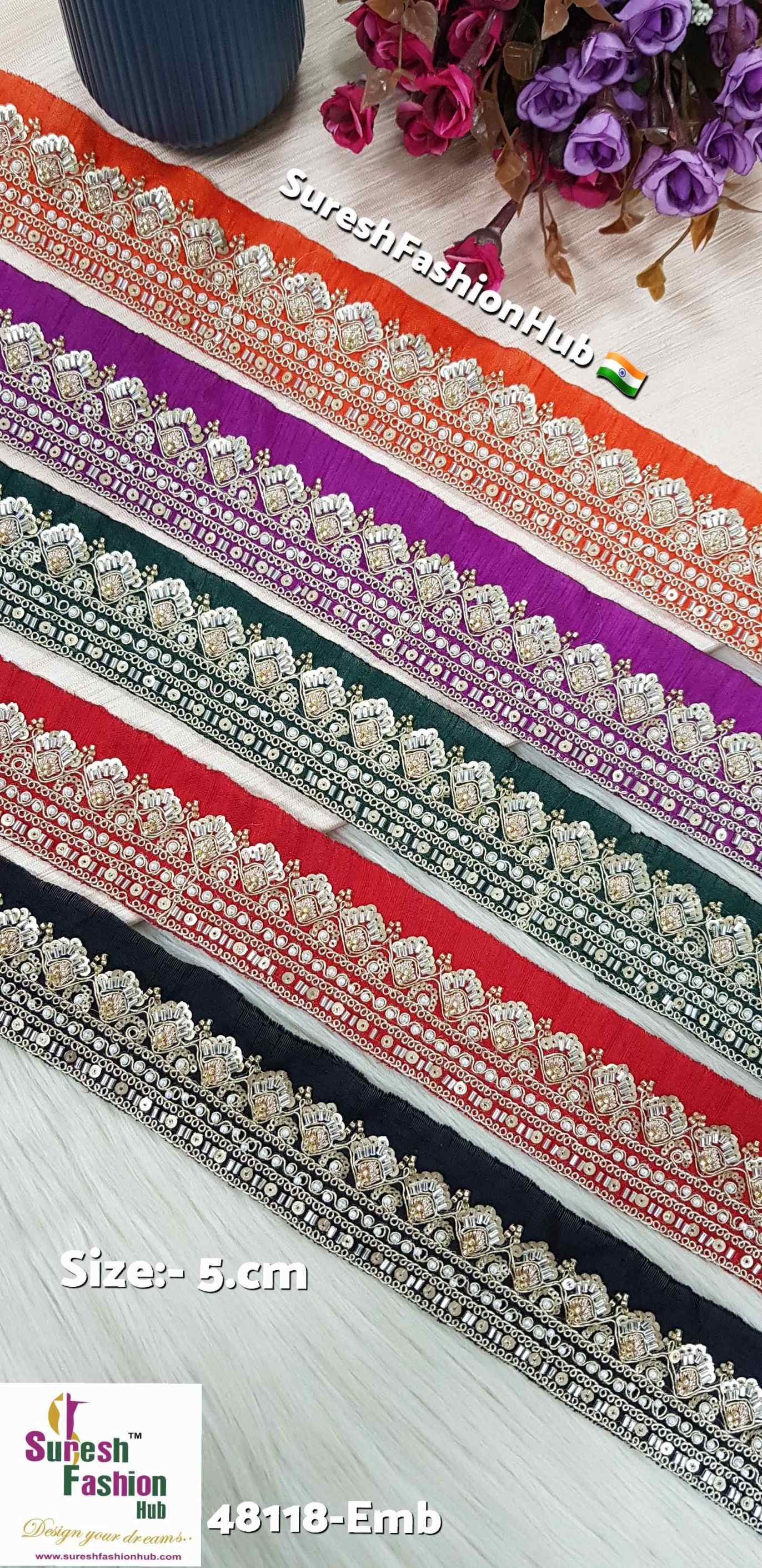 Gajri Pink  Blush Gajri Embroidery Lace