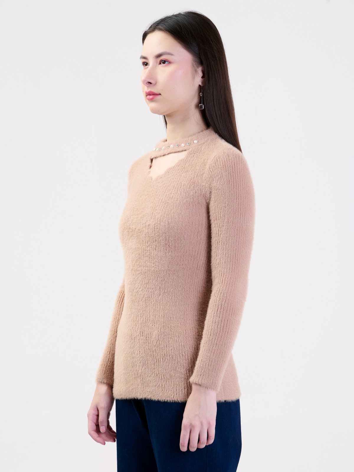 ALBION LADIES BROWN TOP (WOOLEN)