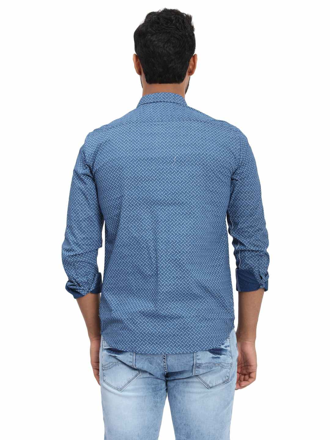 D'cot by Donear Men's Blue Cotton Casual Shirts