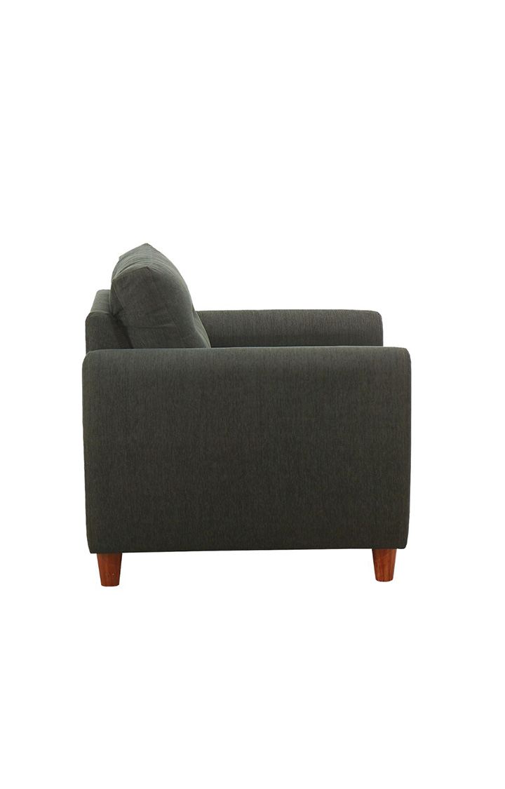 neudot Scott Sofa for Living Room |1 Person Sofa|Premium Fabric with Cushioned Armrest | Solid Wood Frame|1 Seater in Astro Grey Color