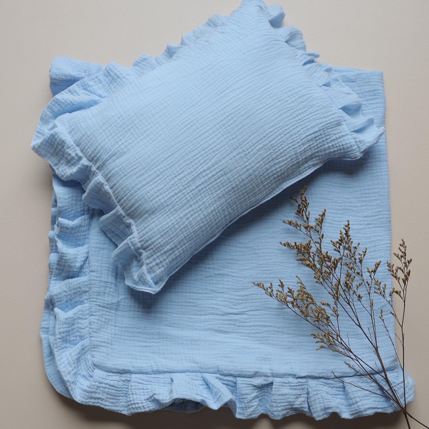 SkySnug Muslin Blanket & Pillow Set