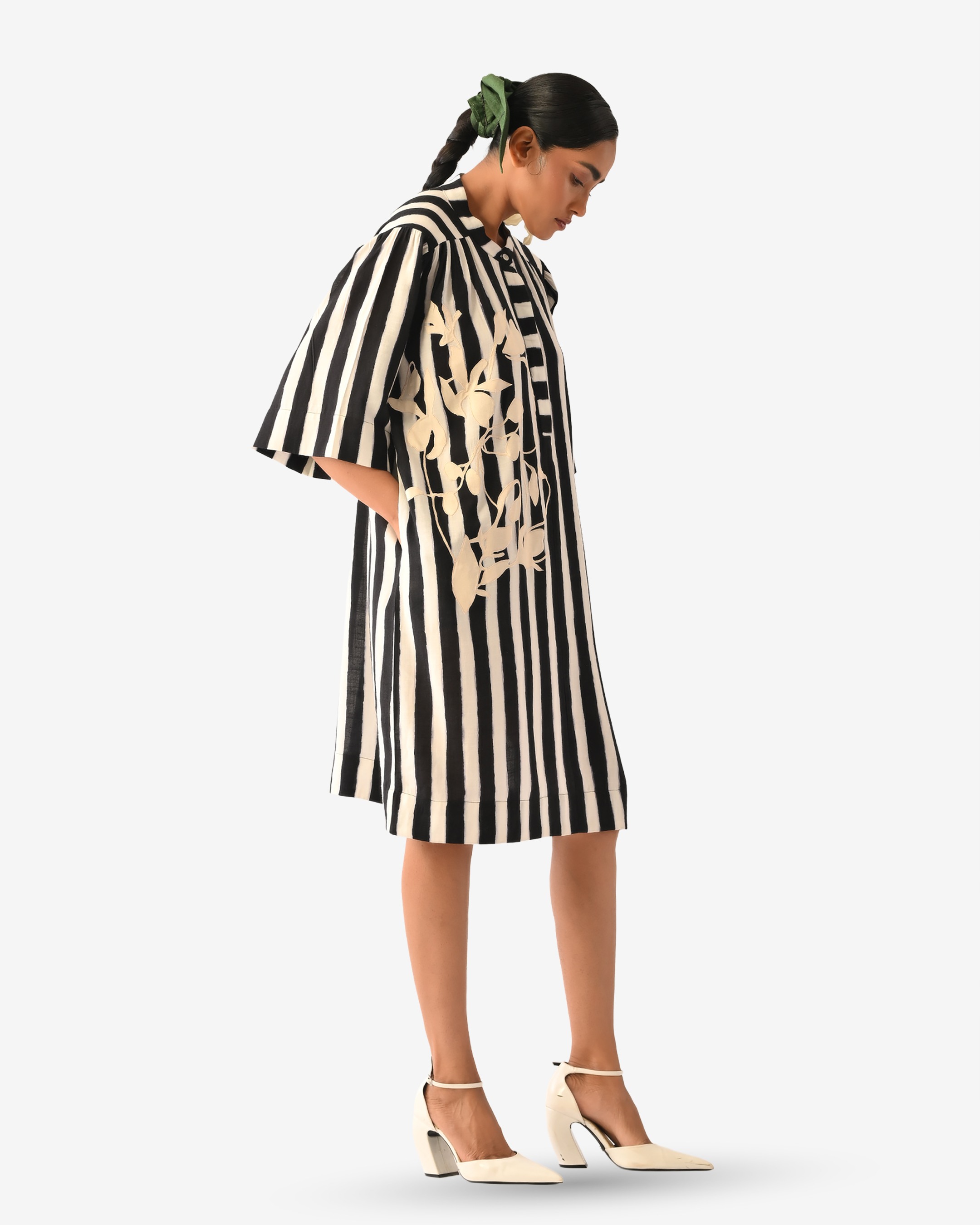 Revolt B&w Beach Appliqué Dress