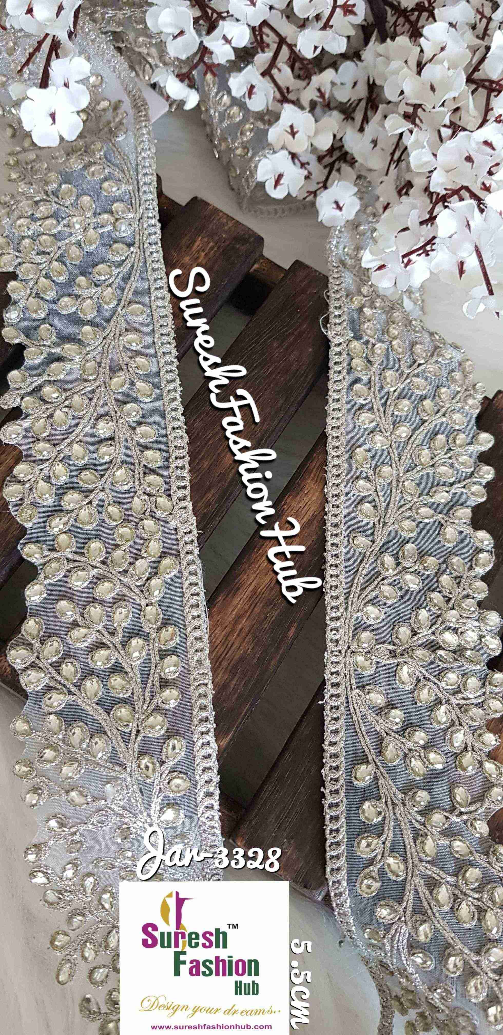 Delicate Silver Leaves Design Trim