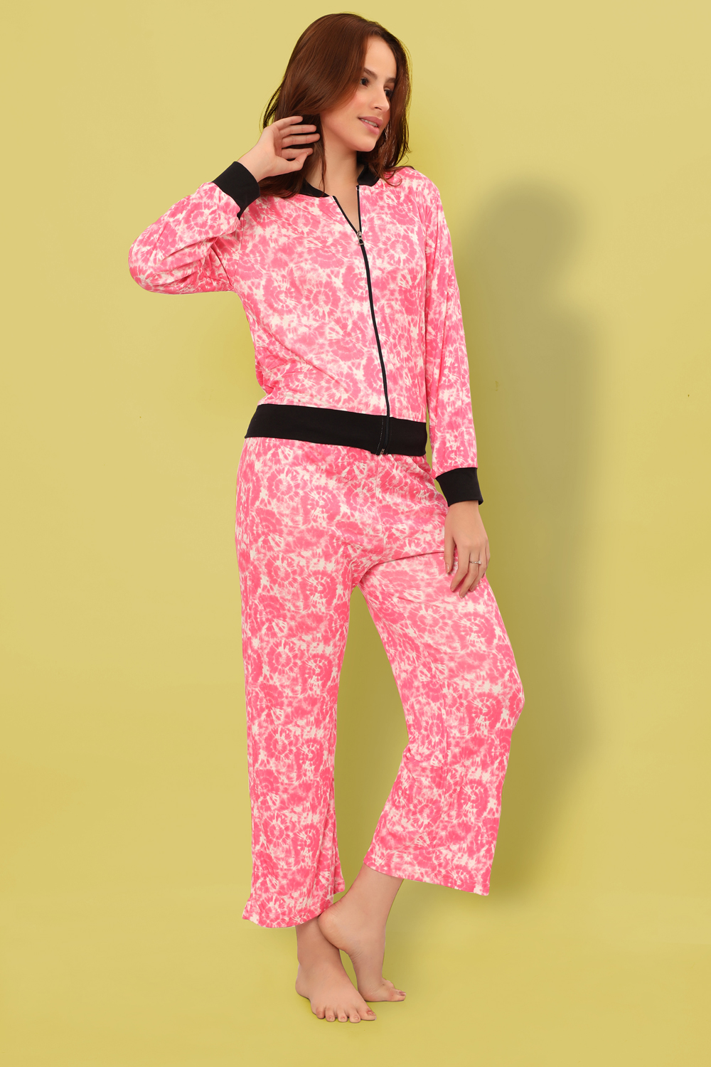 Ninos Dreams Women Flared Pants with Full Sleeves Jacket Coord Set-Pink