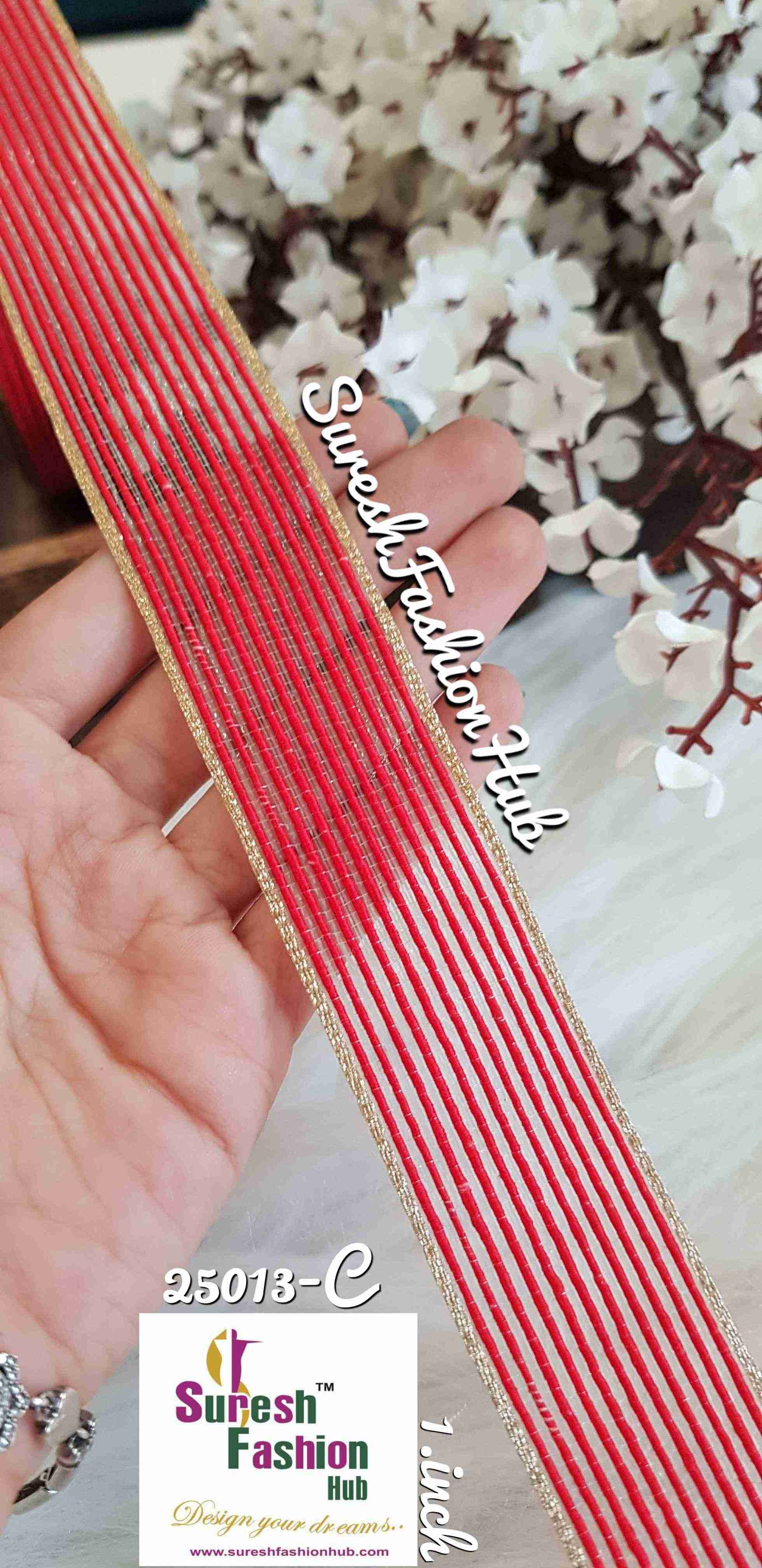 Red Color Decorative Thick Strap Trim