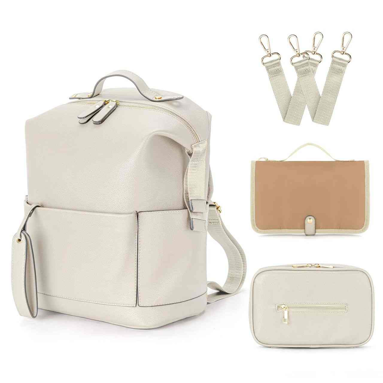 Pearl Luxe Leather Diaper Bag