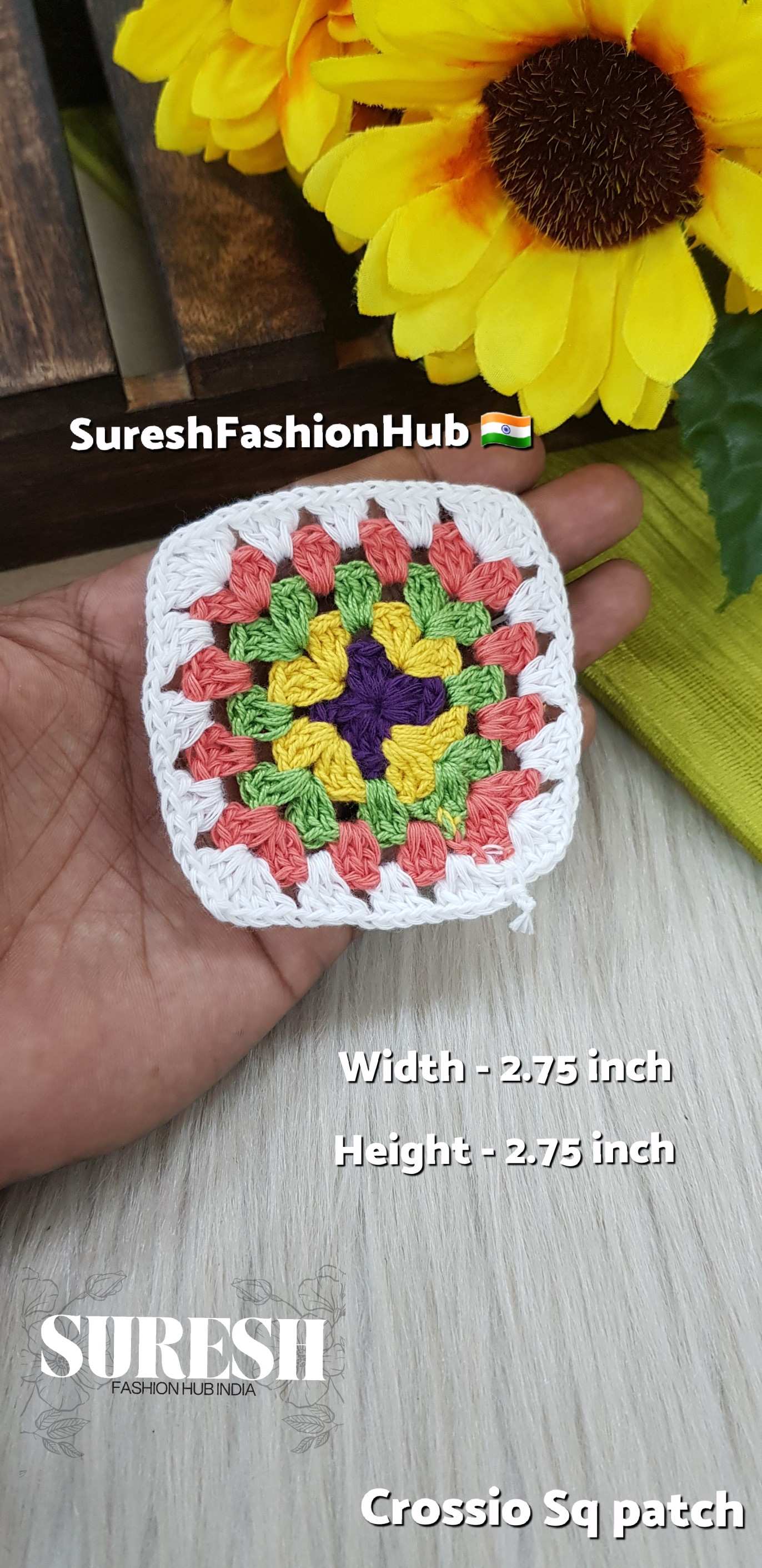 Cr-1 Handmade Crosio Square Patch (White)