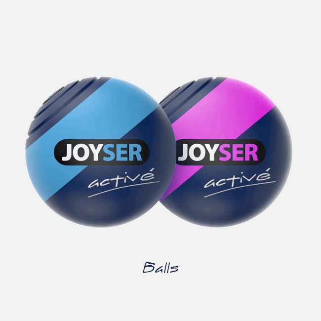 Joyser Active 2 TPU Balls with Squeaker Dog Toy (Blue/Pink)