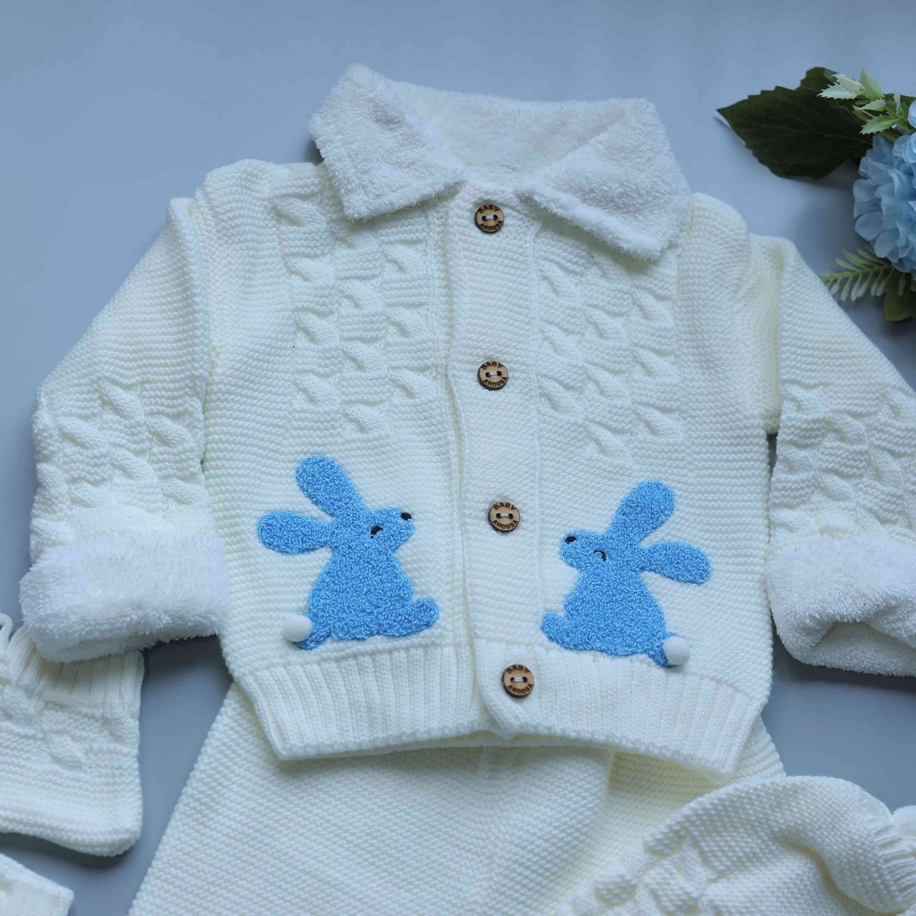 Blue Bunny Woolen Baby Set
