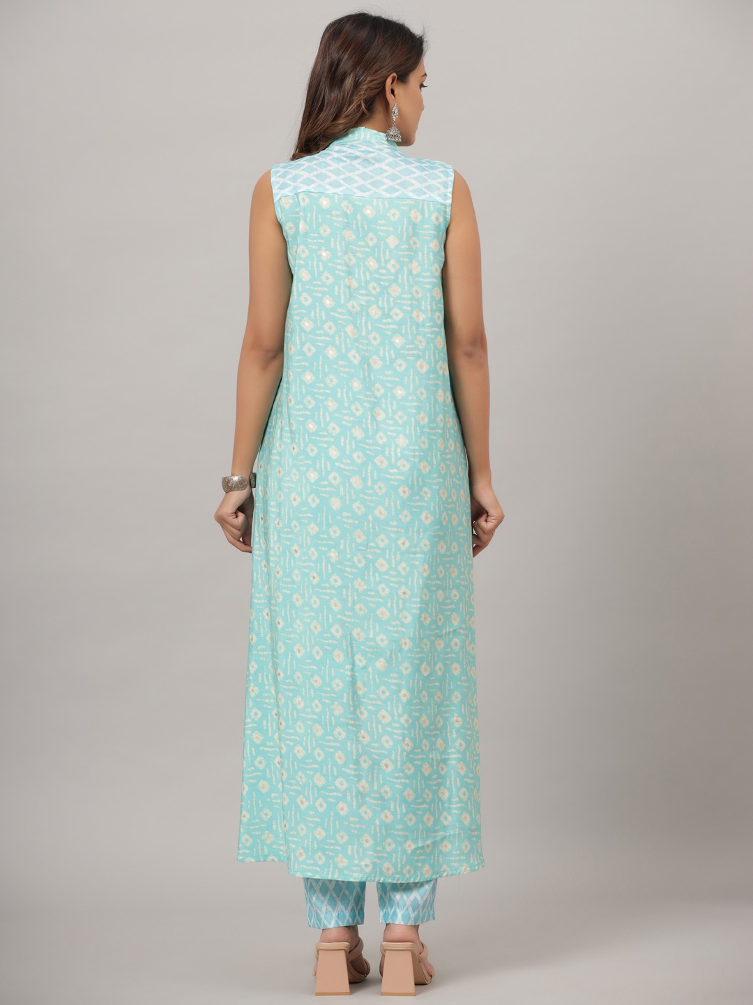 BEAUTIFUL SKY BLUE PRINTED MUSLIN CO-ORD SET