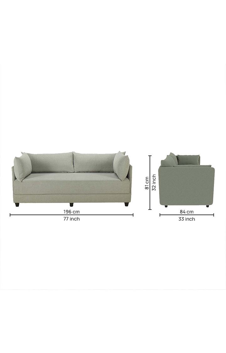 neudot Show Fabric Pull-Out Sofa Cum Bed for Living Room | 3 Seater Sofa Bed for Drawing Room & Bedroom|Diwan| Misty GreyColour