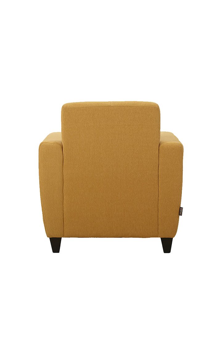 neudot Elegance Sofa for Living Room |1 Person Sofa|Premium Fabric with Cushioned Armrest | Solid Wood Frame|1 Seater in Husky Yellow Color
