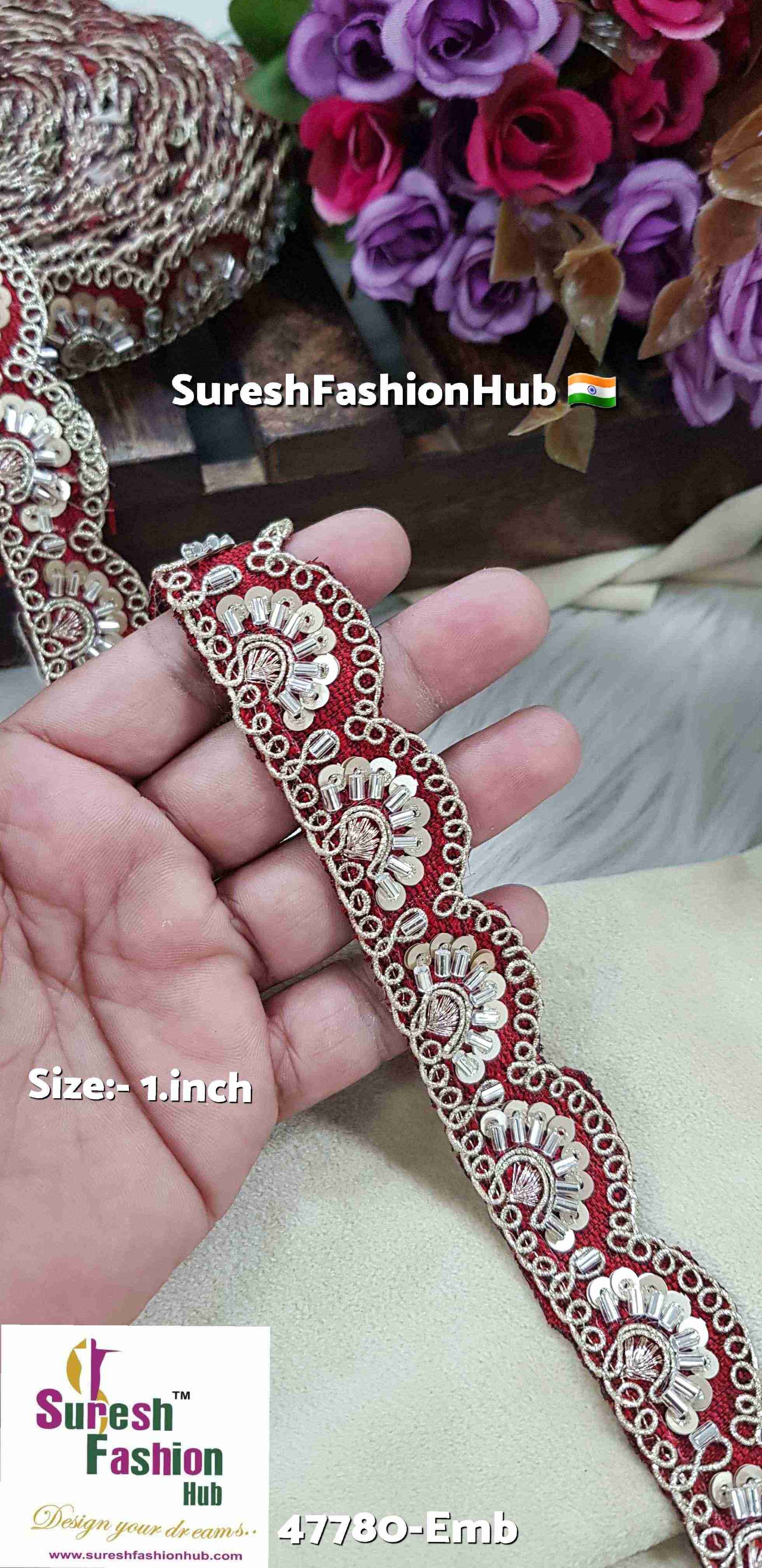 Maroon Grace Handmade Lace
