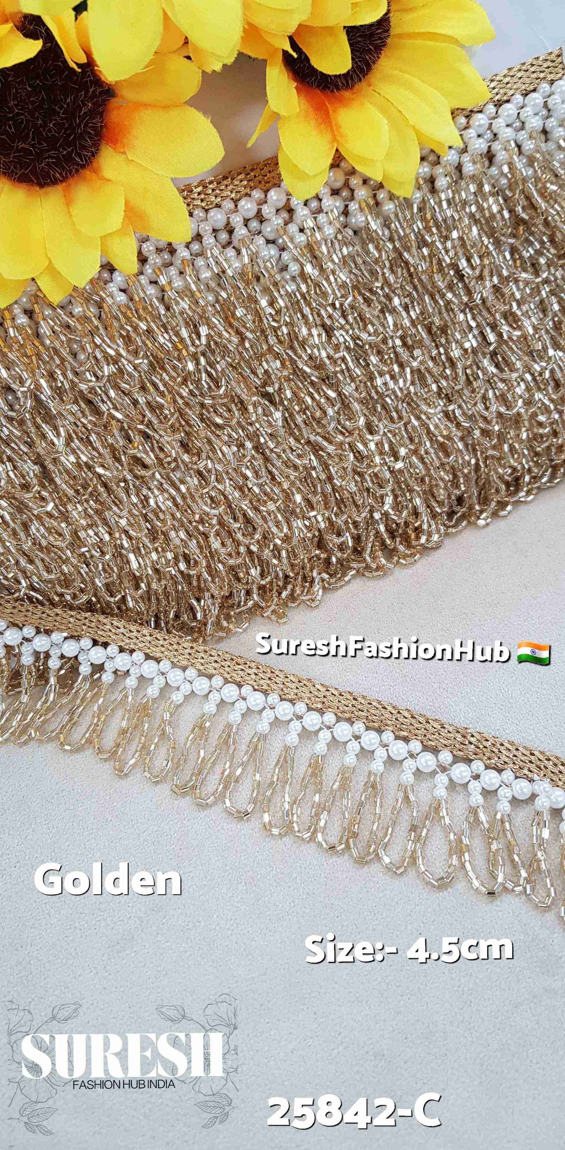 Golden Hanging Scalloped Lace