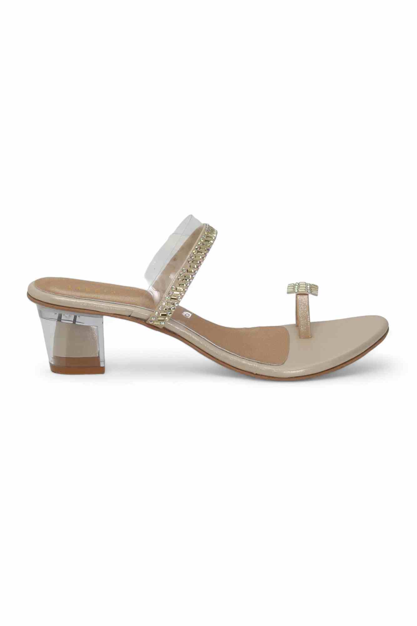 Women Gold Party Heel Sandal