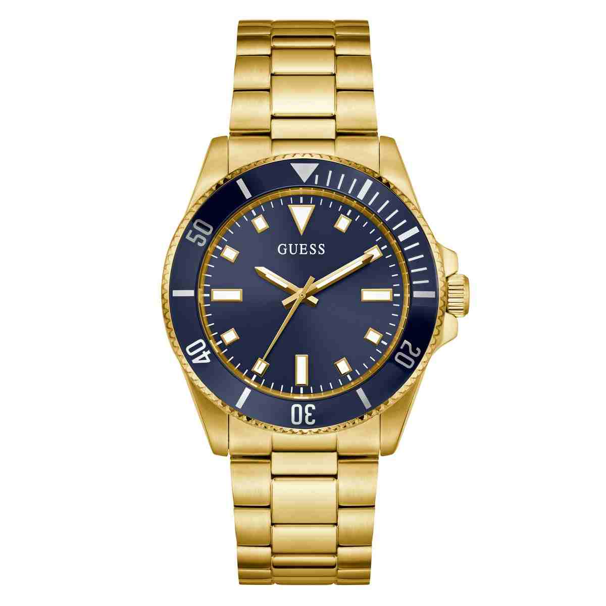 Guess Mens Gold Tone Analog Watch