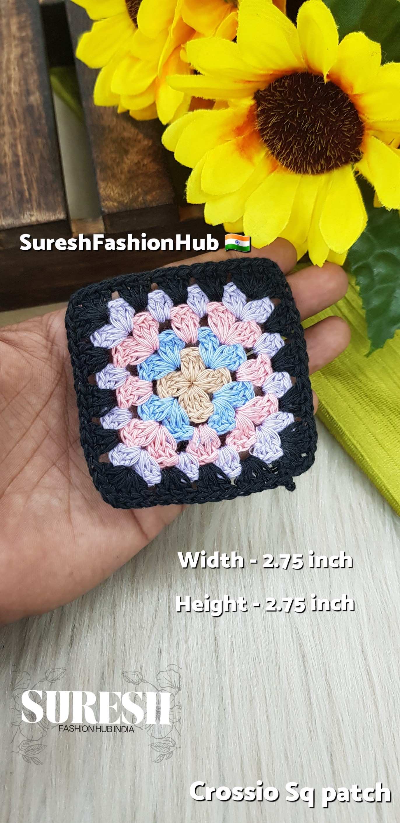 Cr-1 Handmade Crosio Square Patch (Black)