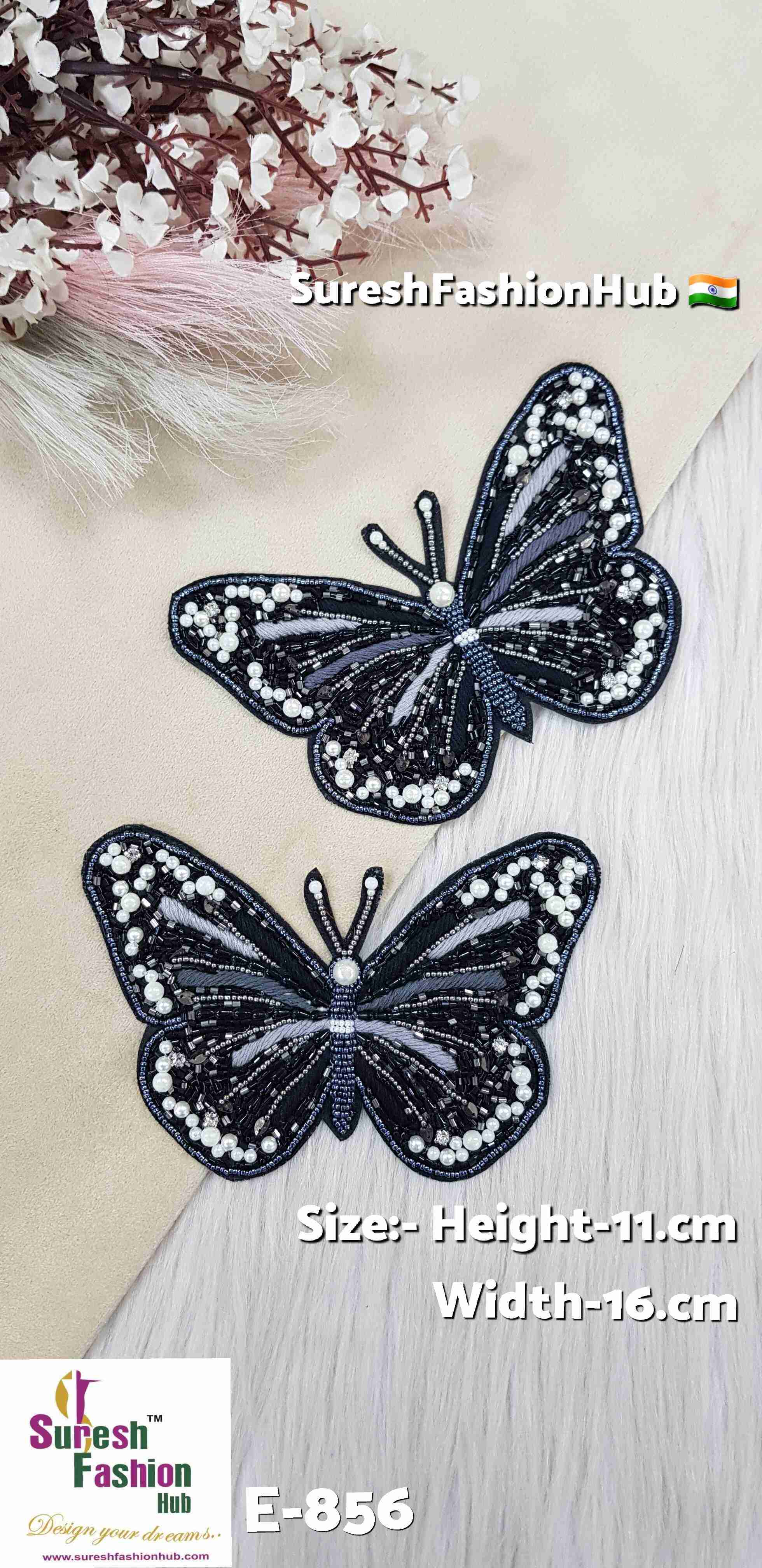 Handmade Black & Grey Butterfly Design