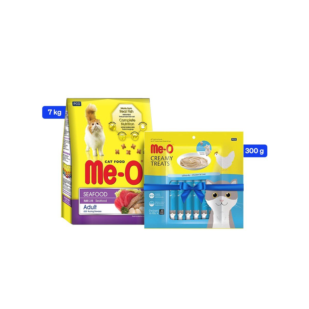 Me O Seafood Adult Cat Dry Food - 7 Kg + Treat