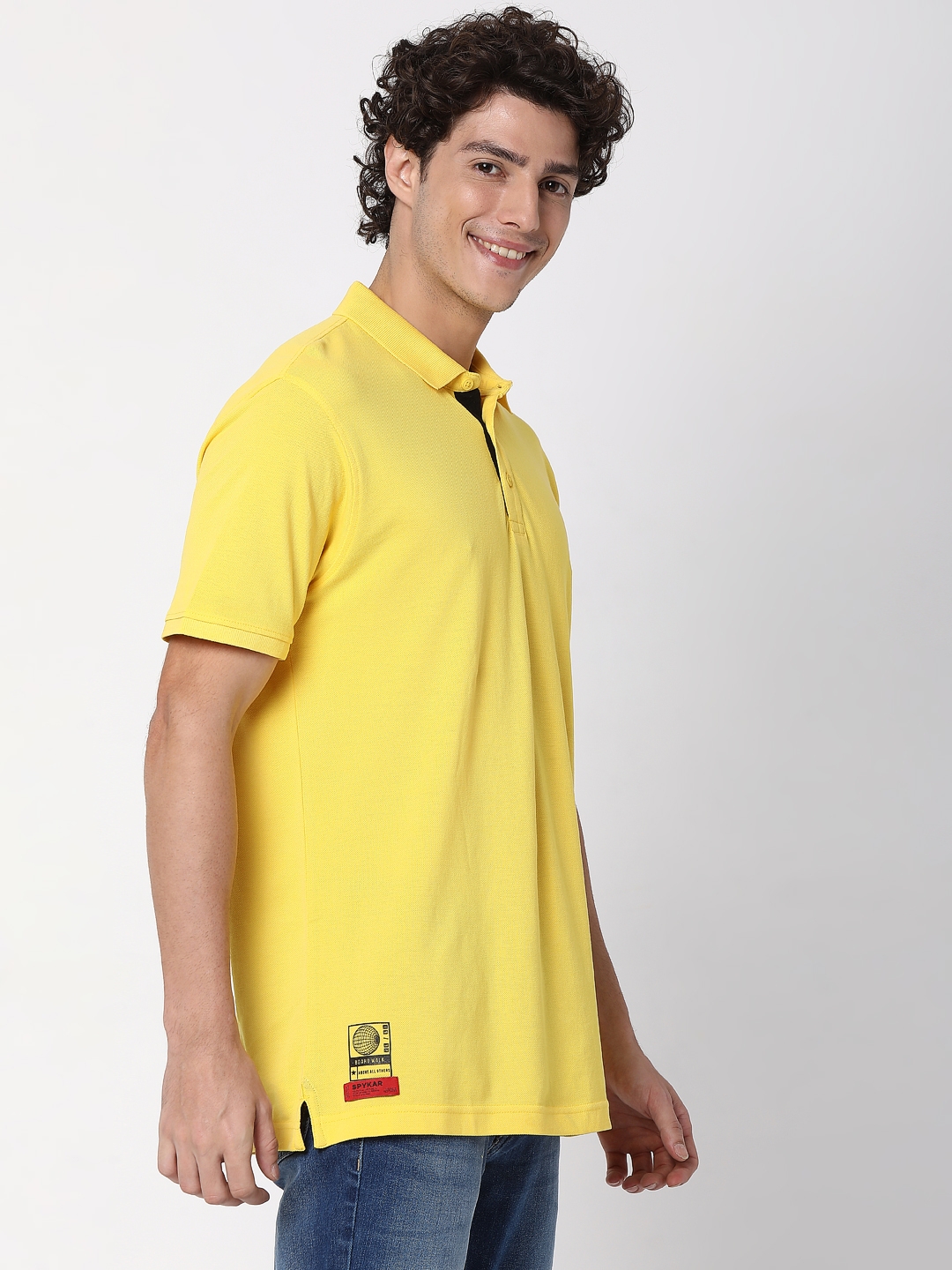 spykar | Spykar Yellow Cotton T-Shirts 2