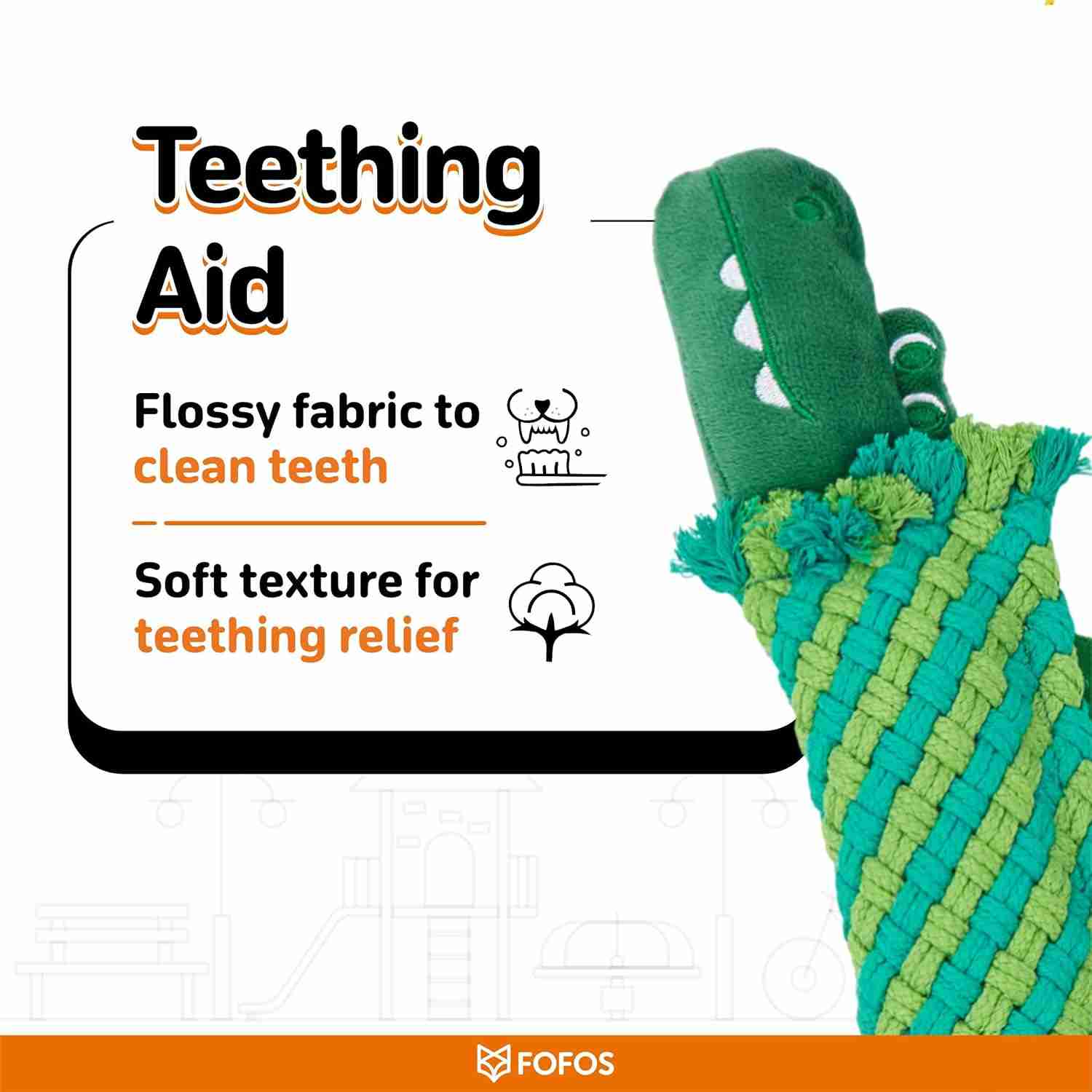 Barkbutler Fofos Dental Crocodile Toy for Dogs 36 CM
