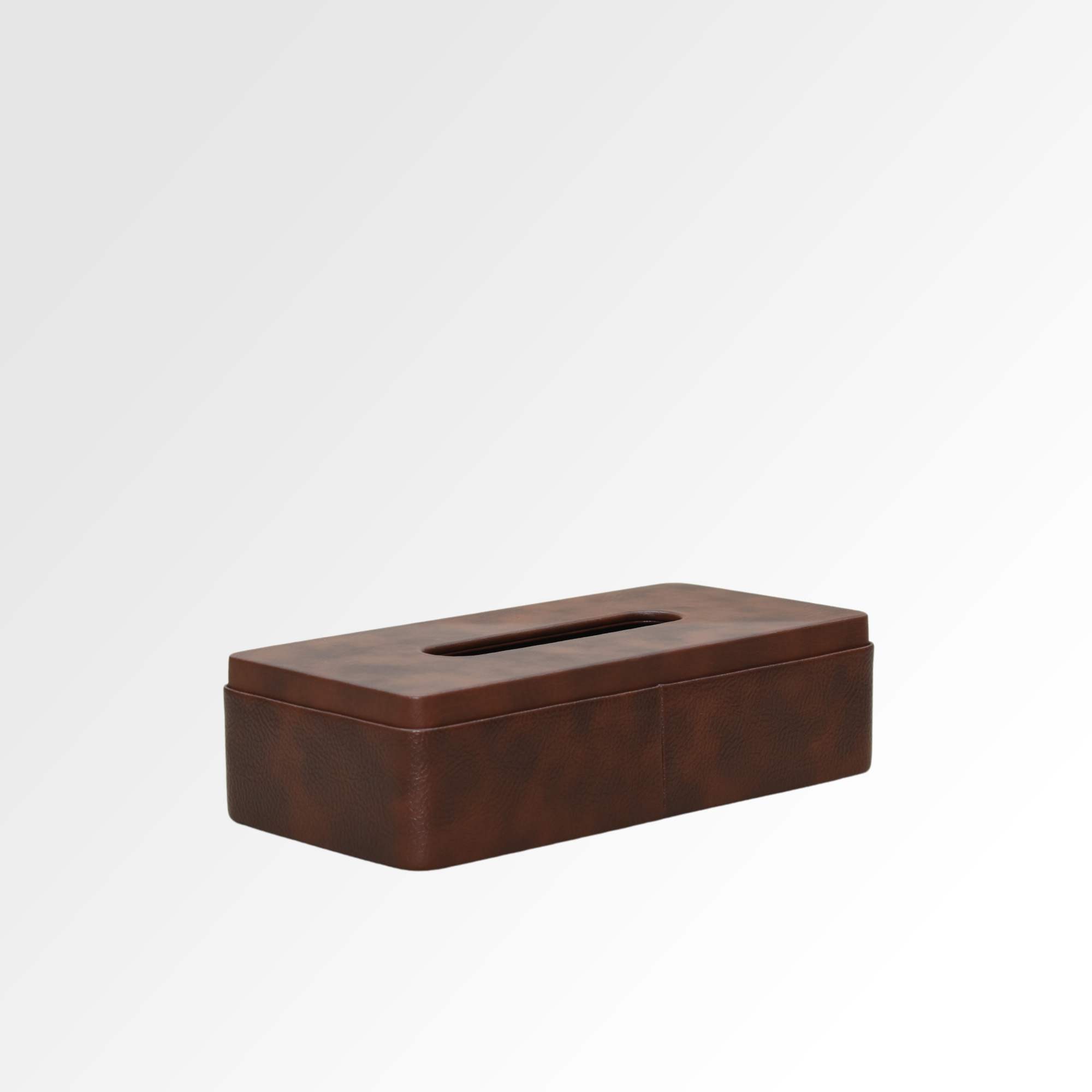 Tissue Box Holder for Home and Office in Premium Faux Leather | Size: 9.5 x 4.5 x 2.5(H) Inches | Classic | Brown