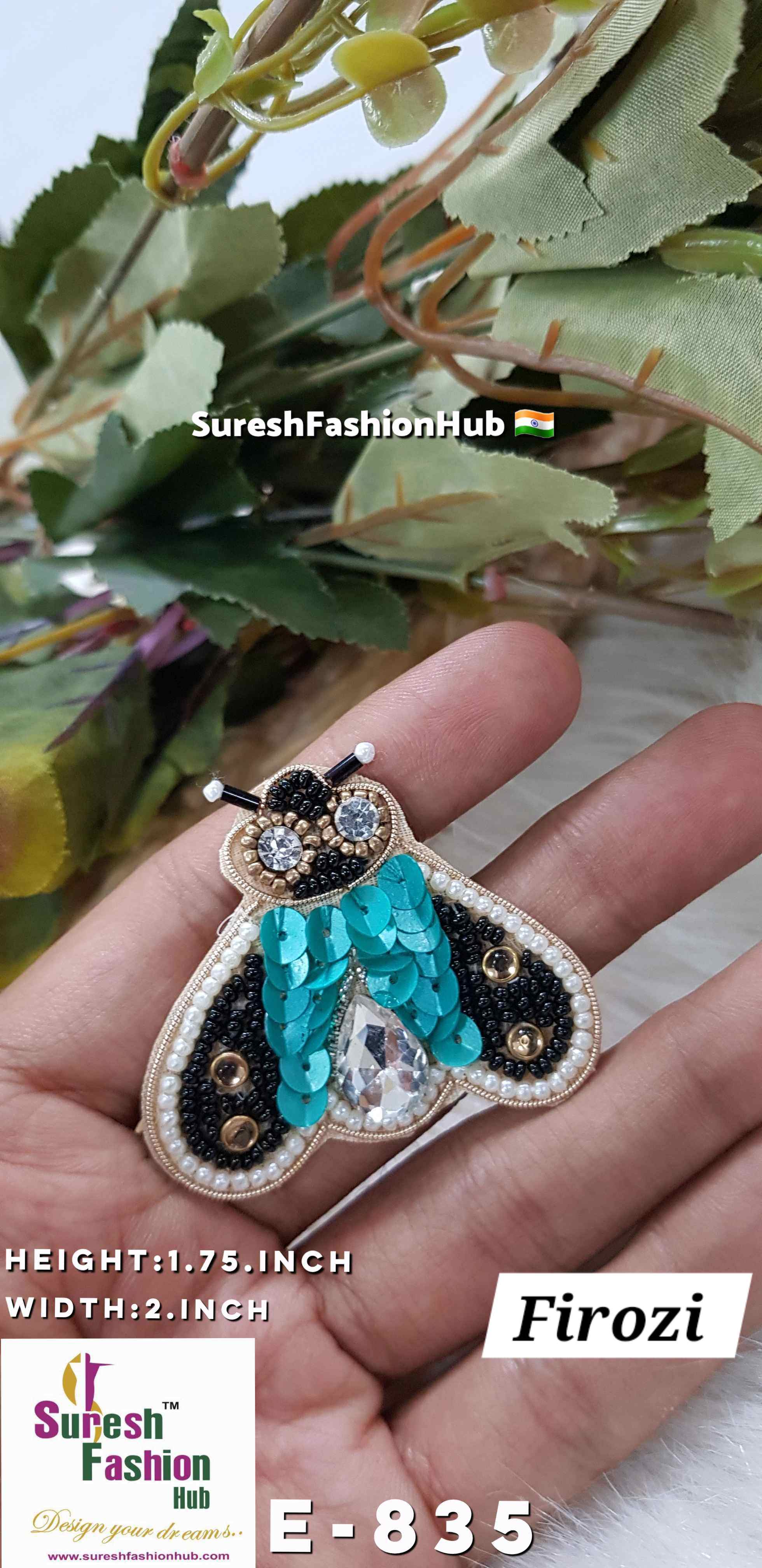 Enchanted Elegance Beetle Patch Firozi