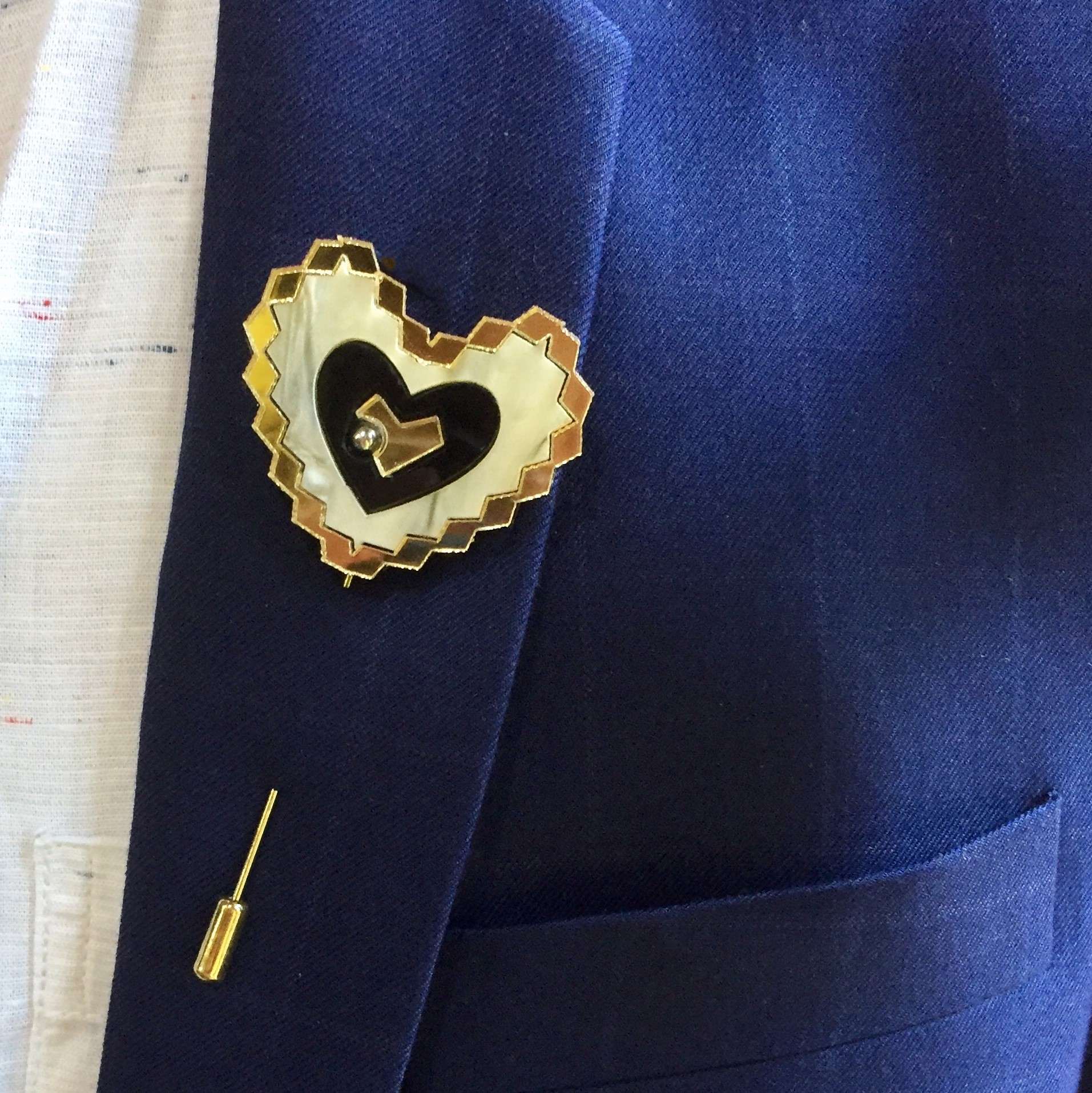 Geometric Heart Lapel Pin