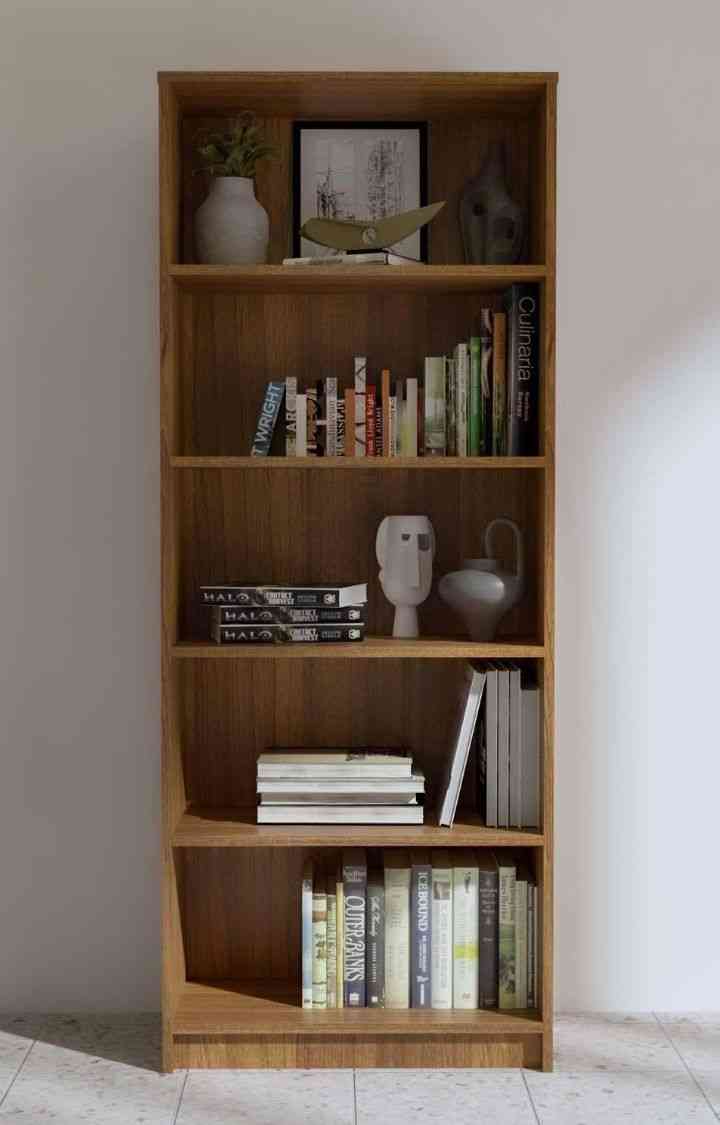 NEUDOT Bravo Engineered Wood Open Book Shelf (Finish Color - Teak, Knock Down)