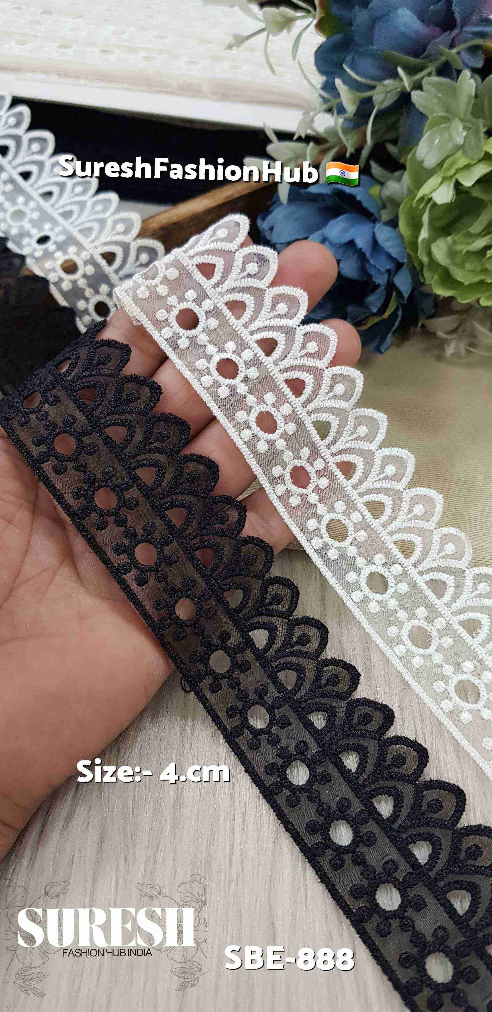Ethereal Bloom Black Organza Lace