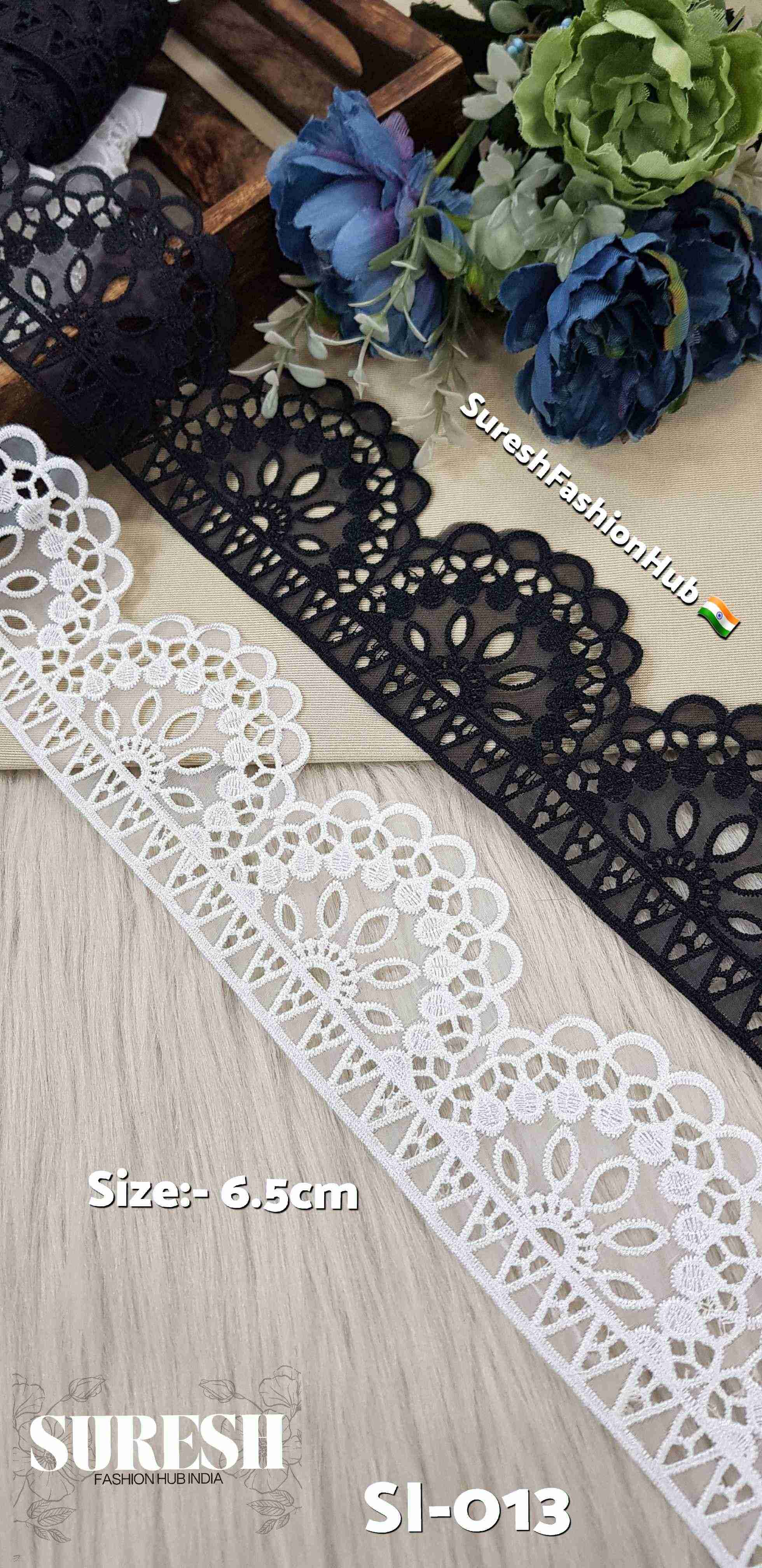  Majestic Bloom Black Organza Lace