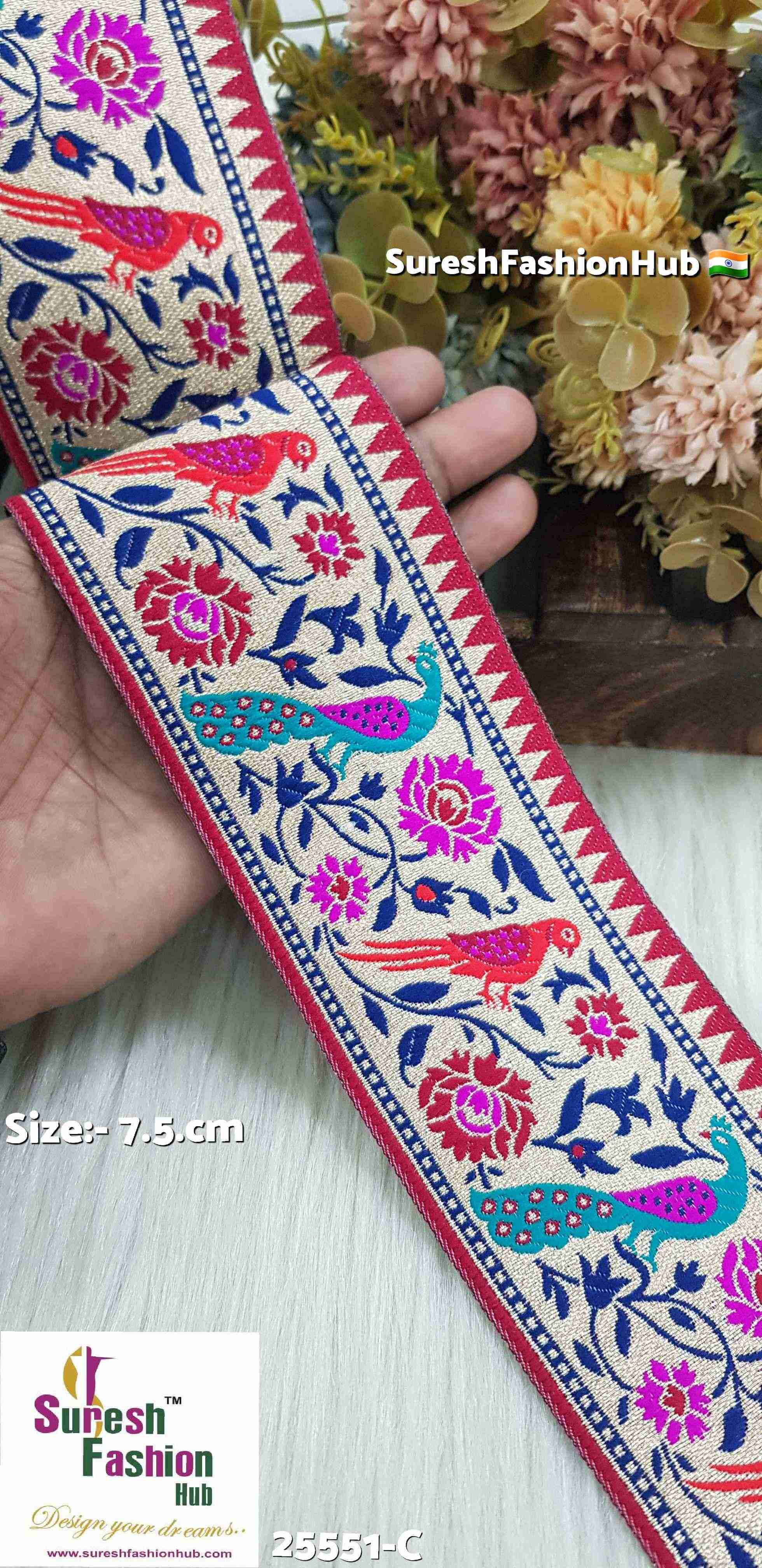 Peacock & Parrot Banarasi Maroon Lace