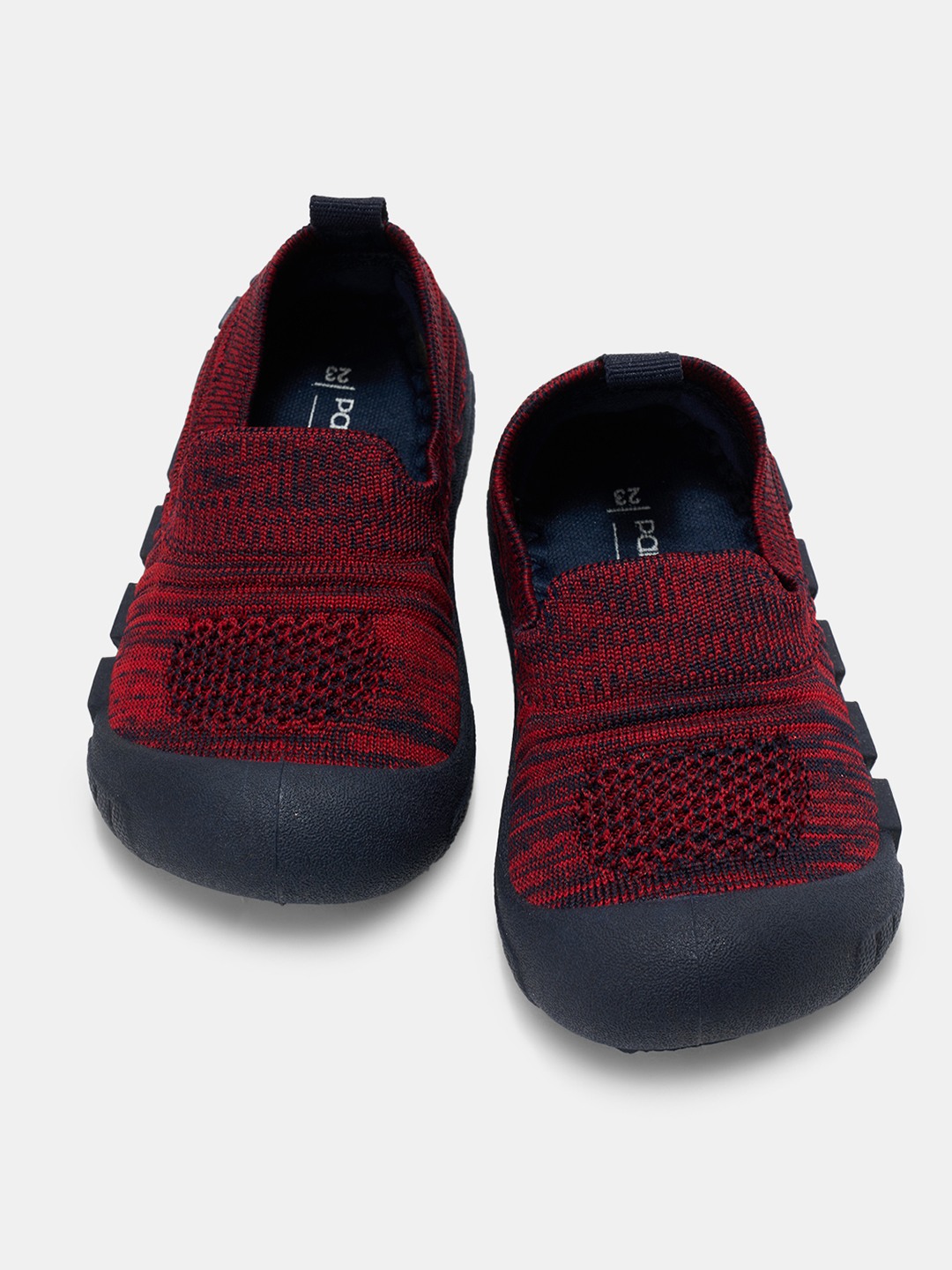 Red Knit Slip-On Shoes