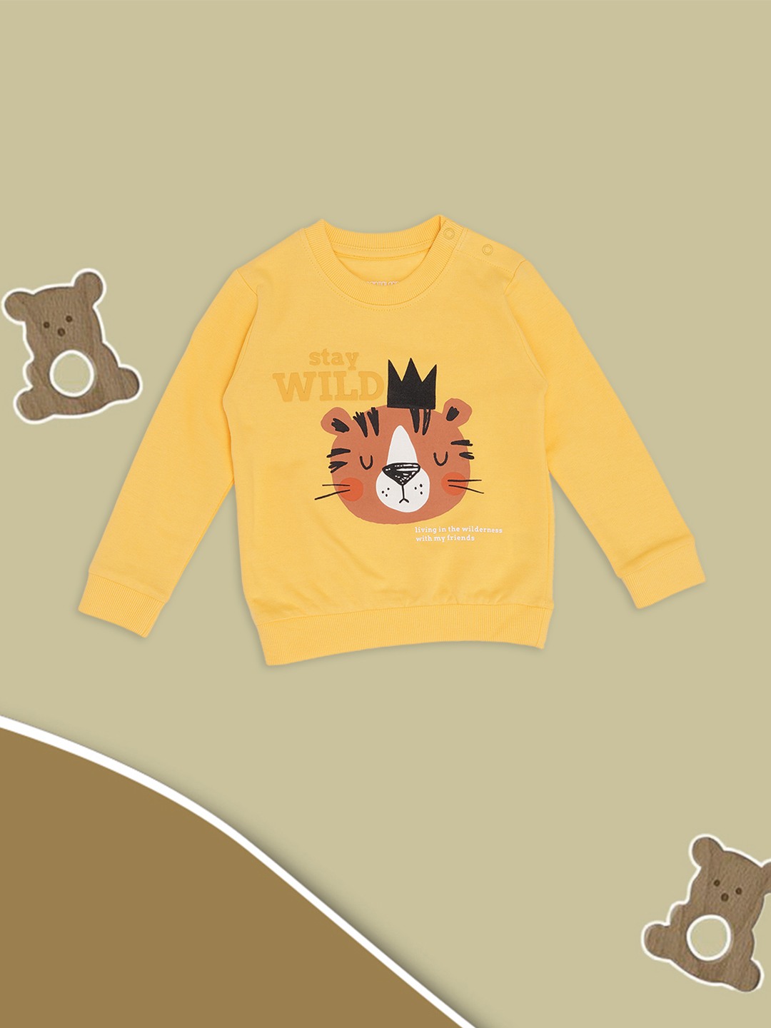 Yellow Tiger Print Soft Sweatshirt