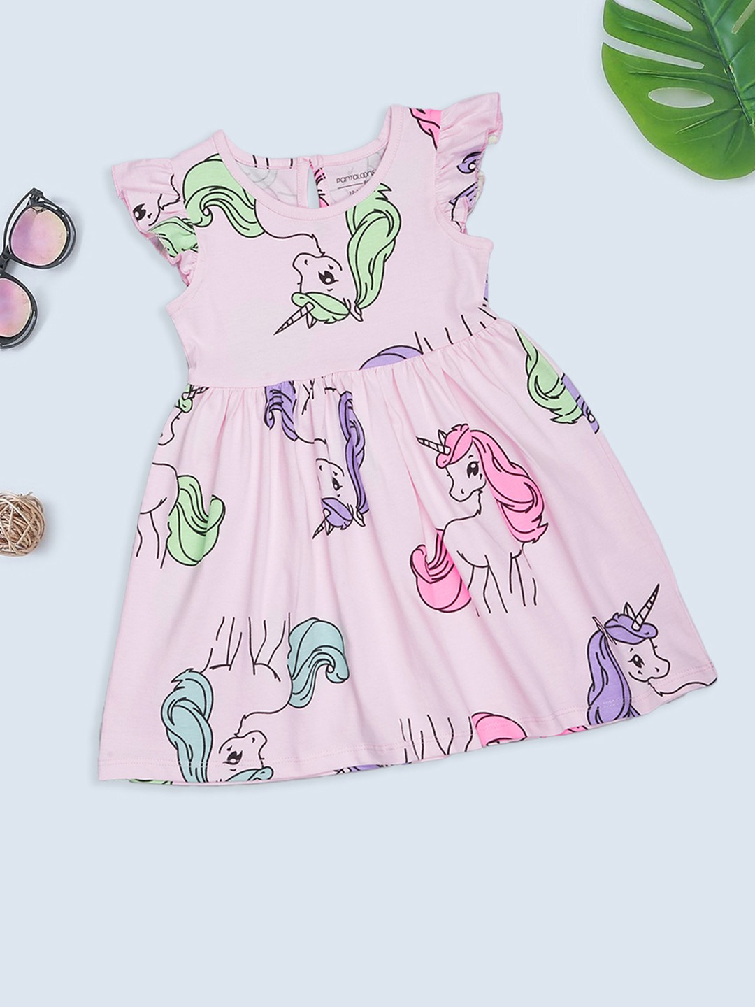 Pink Unicorn Print Dress