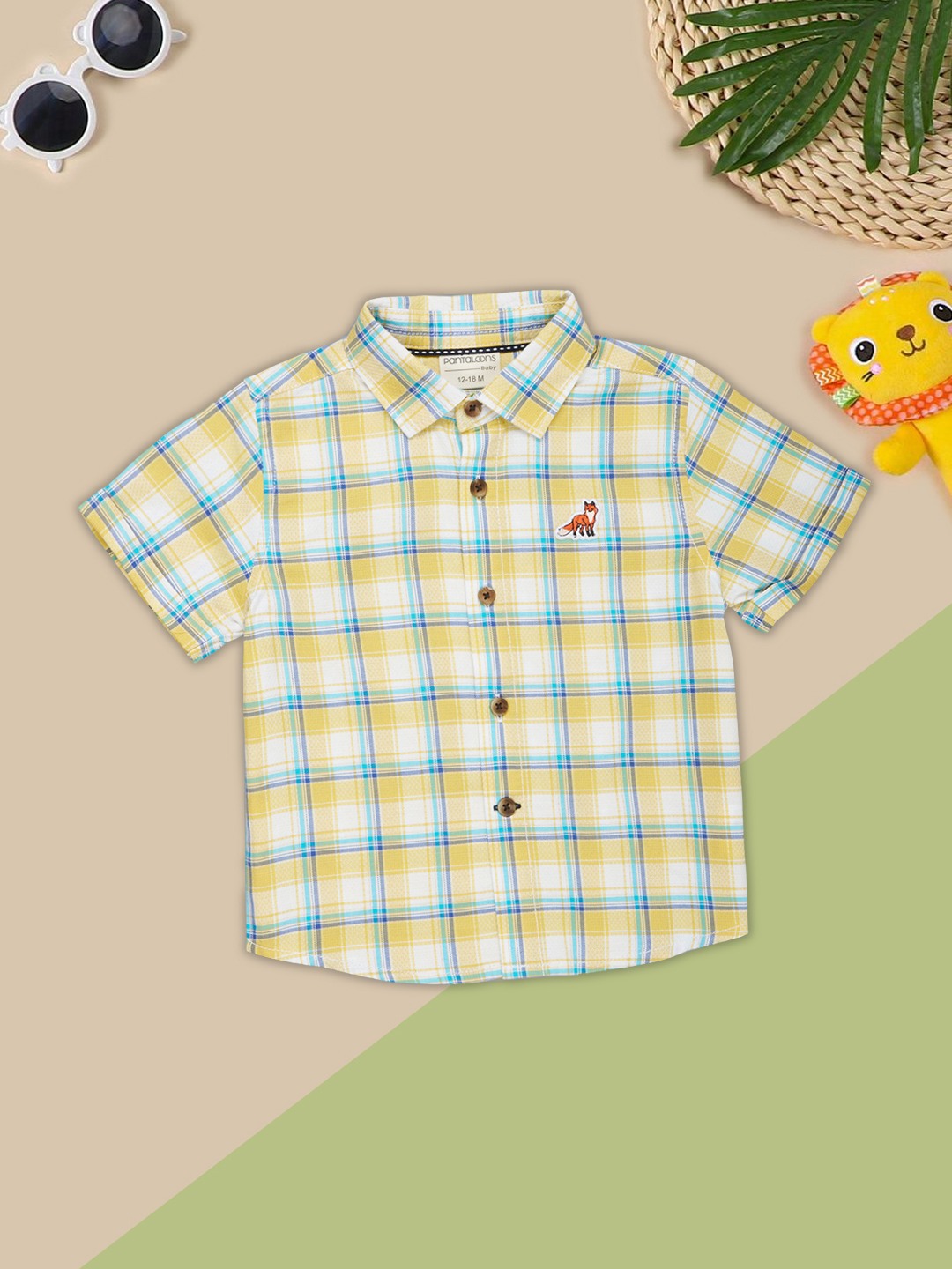Yellow Check Half Sleeve Shirt