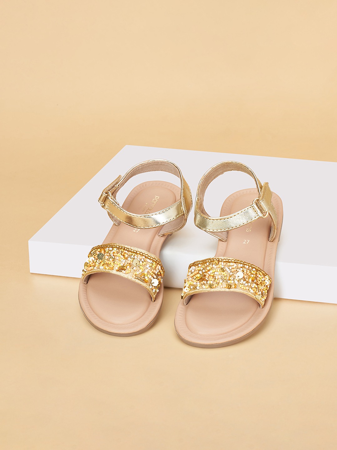 Pantaloons Junior Gold Sandals