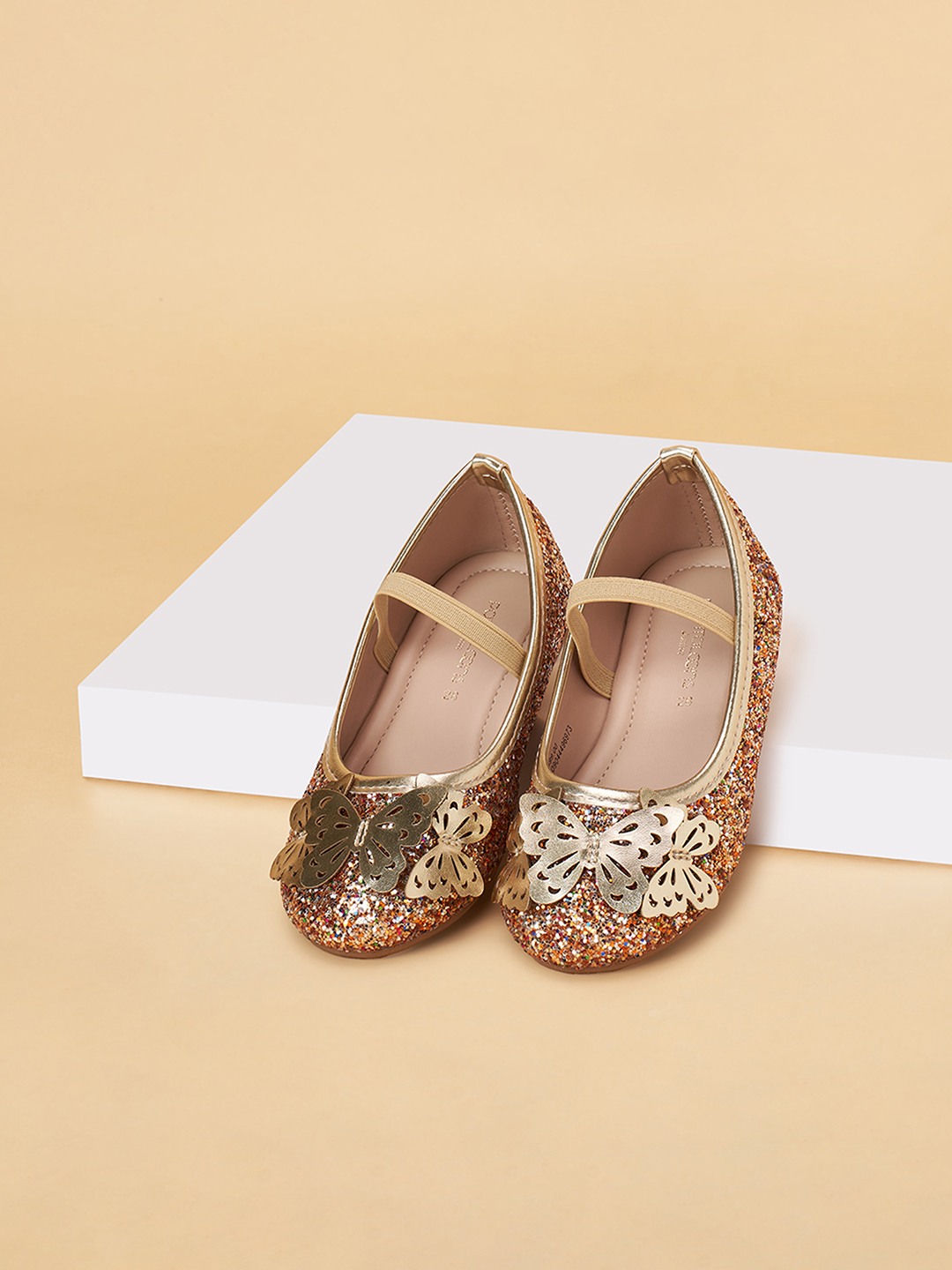 Pantaloons Junior Gold Ballerinas